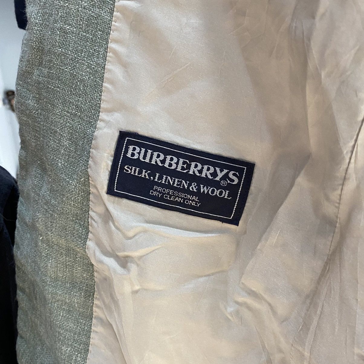 Burberry × Vintage Mens Blazer Jacket Burberrys Silk, Linen And Wool Size Large Size 44R - 8 Thumbnail