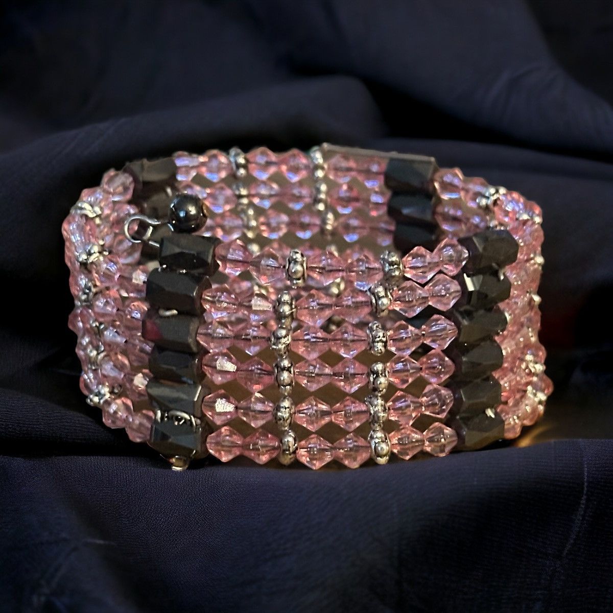 Other Magnetic hematite and pink bead wrap bracelet Size ONE SIZE - 1 Thumbnail