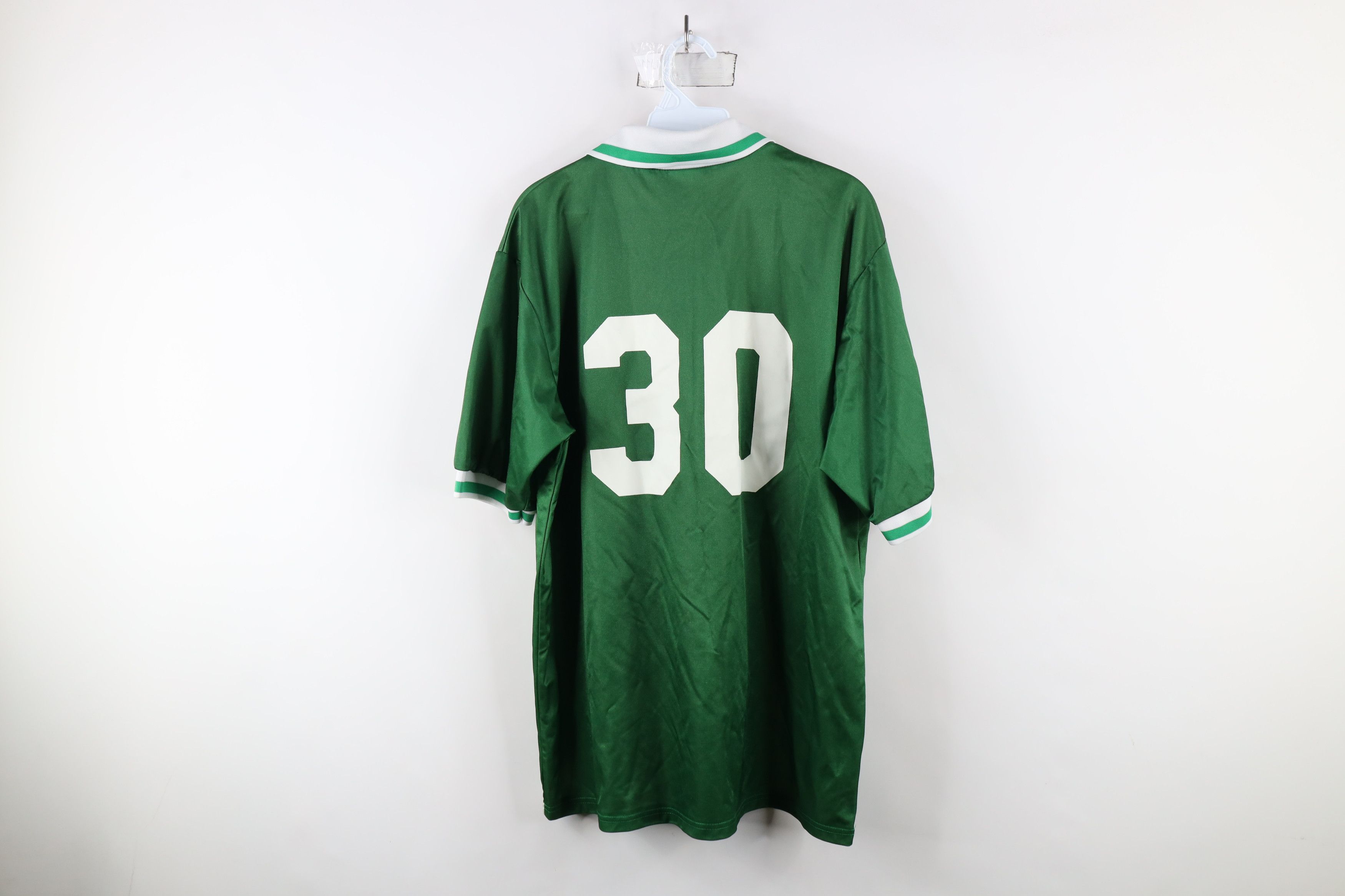 Vintage Vintage 90s Collared Short Sleeve Soccer Jersey Green White Size US L / EU 52-54 / 3 - 11 Thumbnail