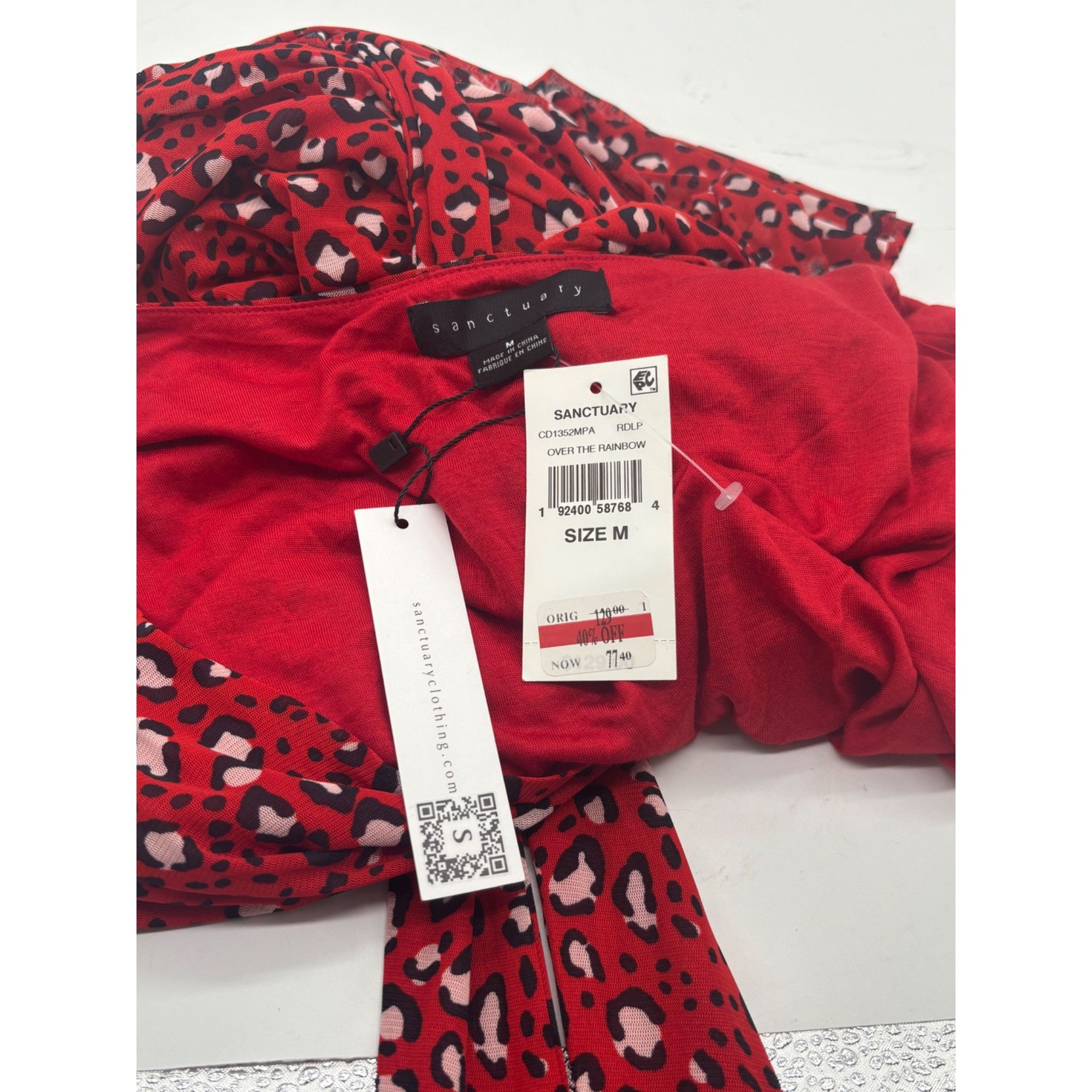 Sanctuary Sanctuary Emma Ruffled Wrap Dress, Red, Size M Size M / US 6-8 / IT 42-44 - 7 Thumbnail