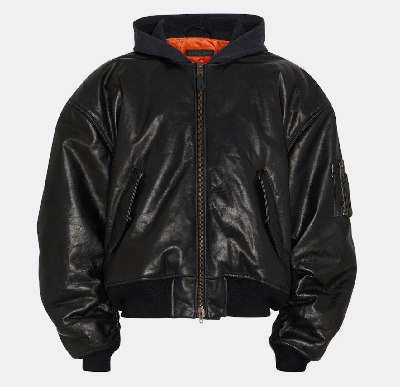 Balenciaga Balenciaga Oversized DIY Leather Hooded Bomber Jacket Size US M / EU 48-50 / 2 - 1 Thumbnail