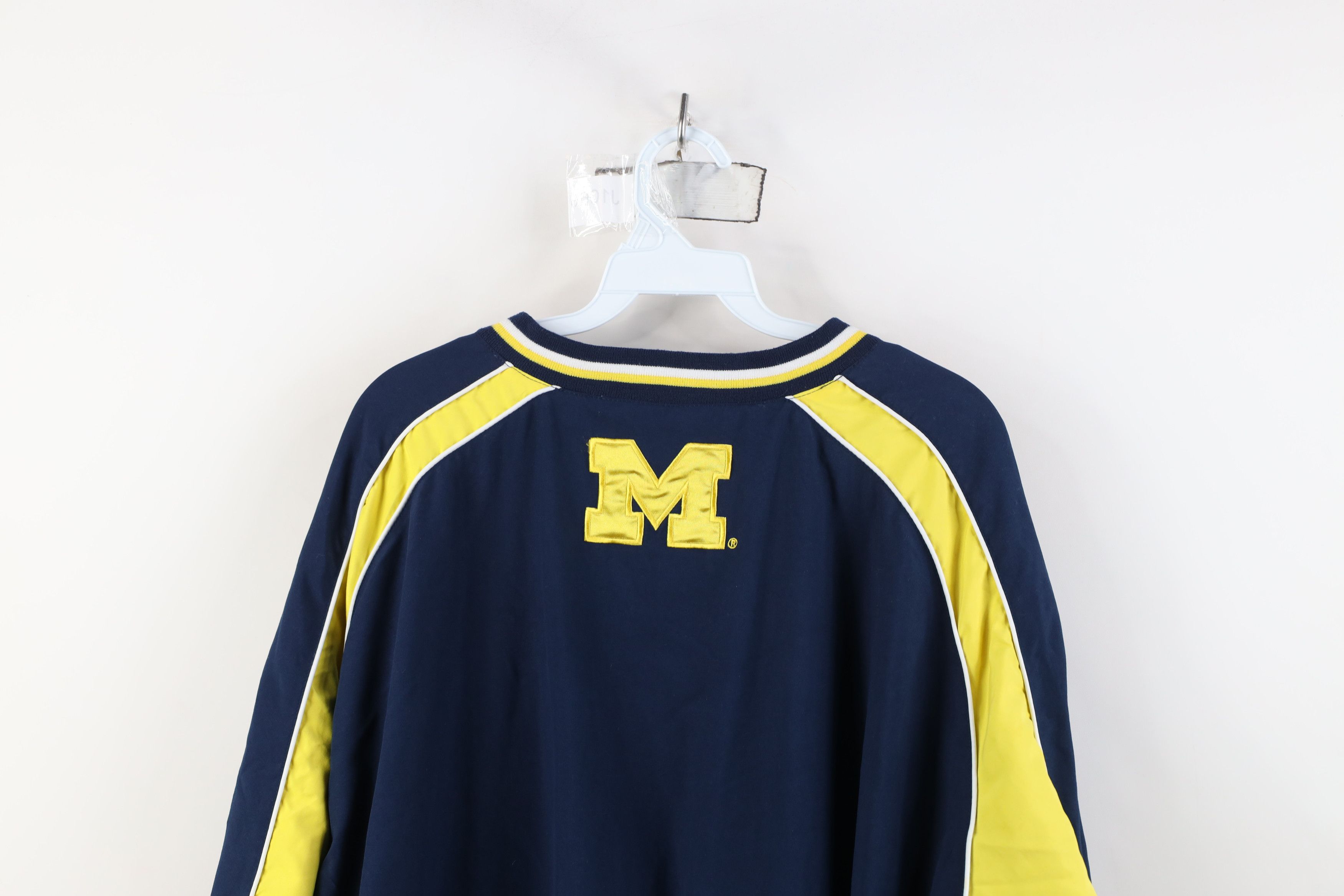 Vintage Vintage 90s Y2K University of Michigan Lined Pullover Jacket Size US XXL / EU 58 / 5 - 13 Thumbnail