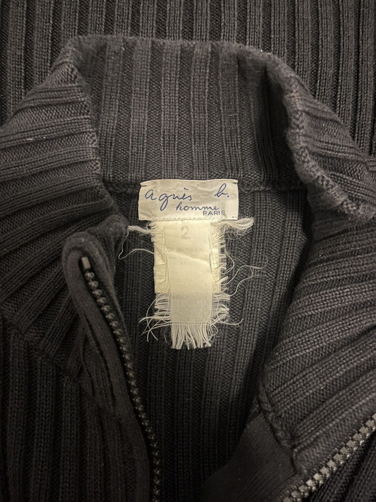 agnes b. RARE Agnes B. Homme 90s Dry Knit French Sweater 2 Cotton BLK Size US M / EU 48-50 / 2 - 2 Thumbnail