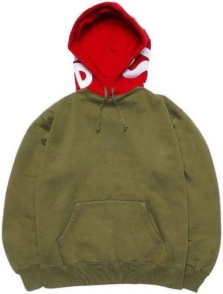 Supreme Olive Red Embroided Hood