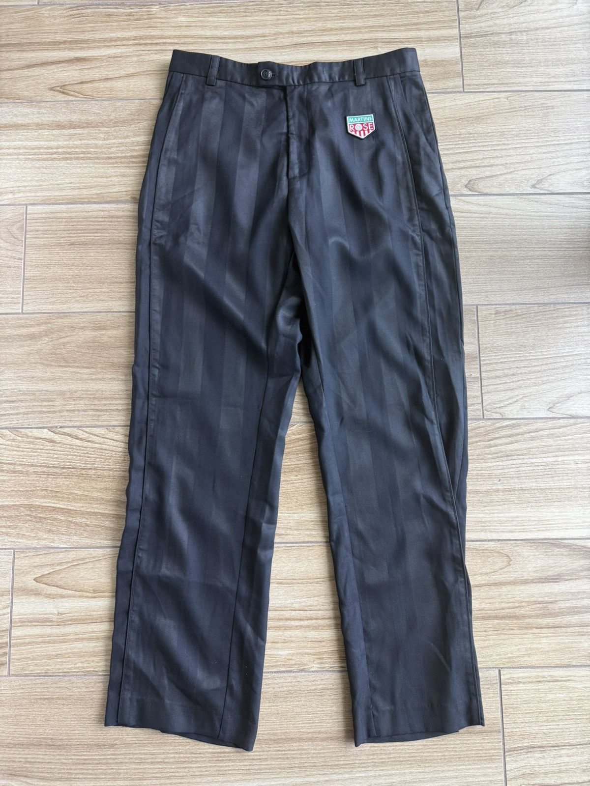 Martine Rose Martine Rose Striped Virgin-wool Track Pants In Black Size US 35 - 1 Thumbnail