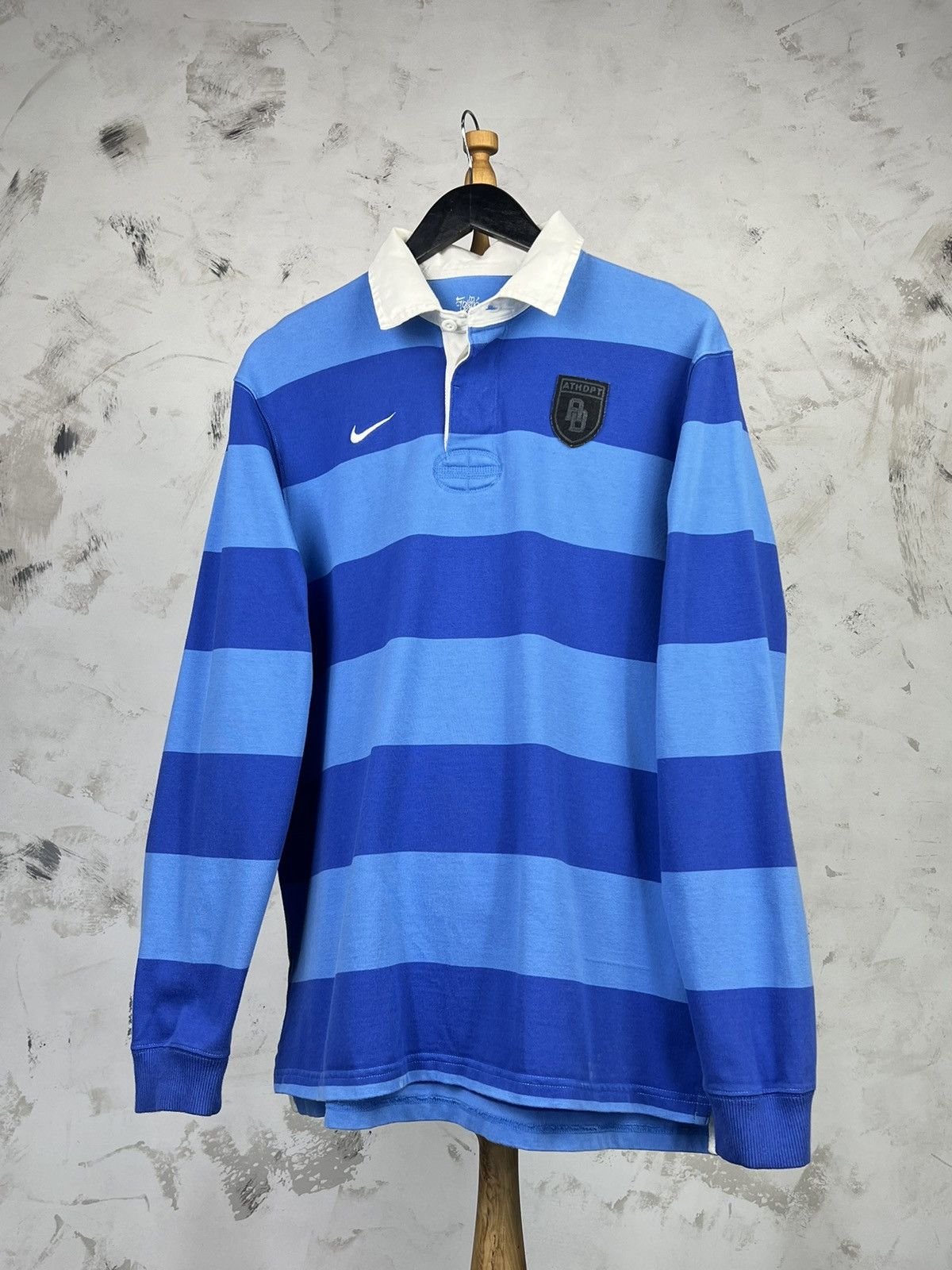 Nike Vintage Nike Long Sleeve Polo Rugby Shirt Size L - XL Size US XL / EU 56 / 4 - 1 Thumbnail