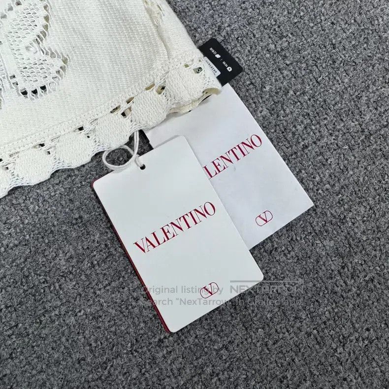 Valentino Valentino Off-white cut-out lace short-sleeved top Size L / US 10 / IT 46 - 5 Thumbnail