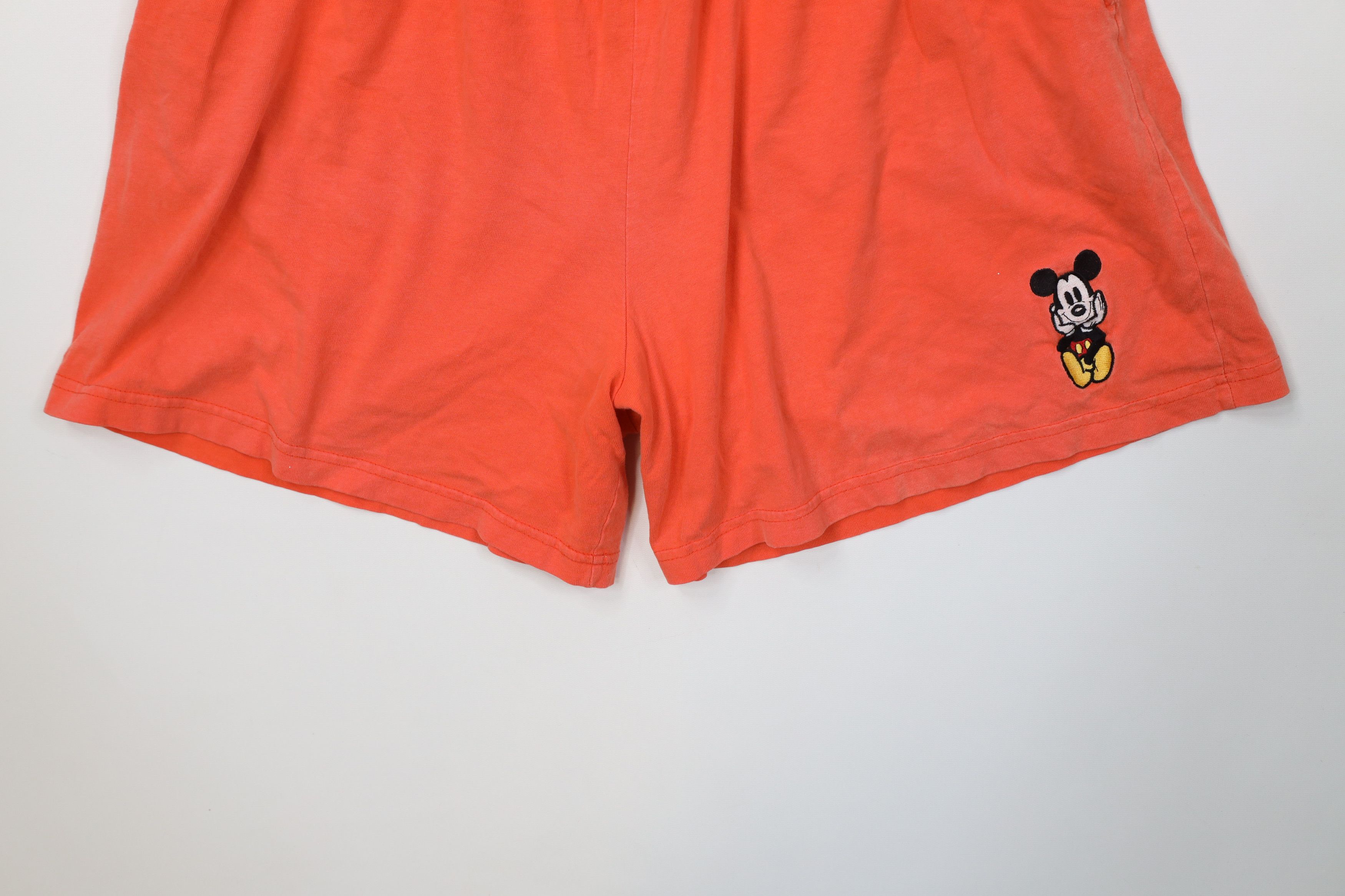 Disney Vintage 90s Disney Mickey Mouse Shorts Orange Cotton USA Size 32" / US 10 / IT 46 - 4 Thumbnail