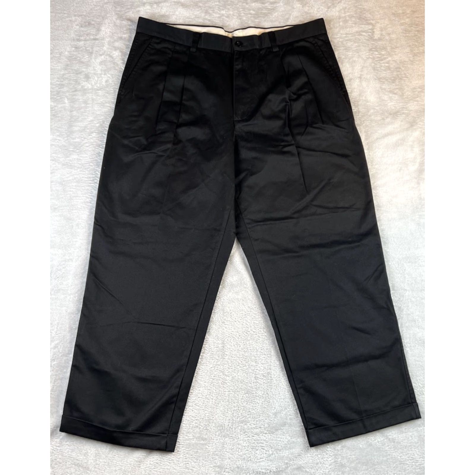 Gap GAP Pants Chino Pleated Black 38x28 Mens NWT 2000’s Front Type: Pleated Regular Fit Khaki College Preppy School Accessories? (Wait) Size US 38 / EU 54 - 3 Thumbnail