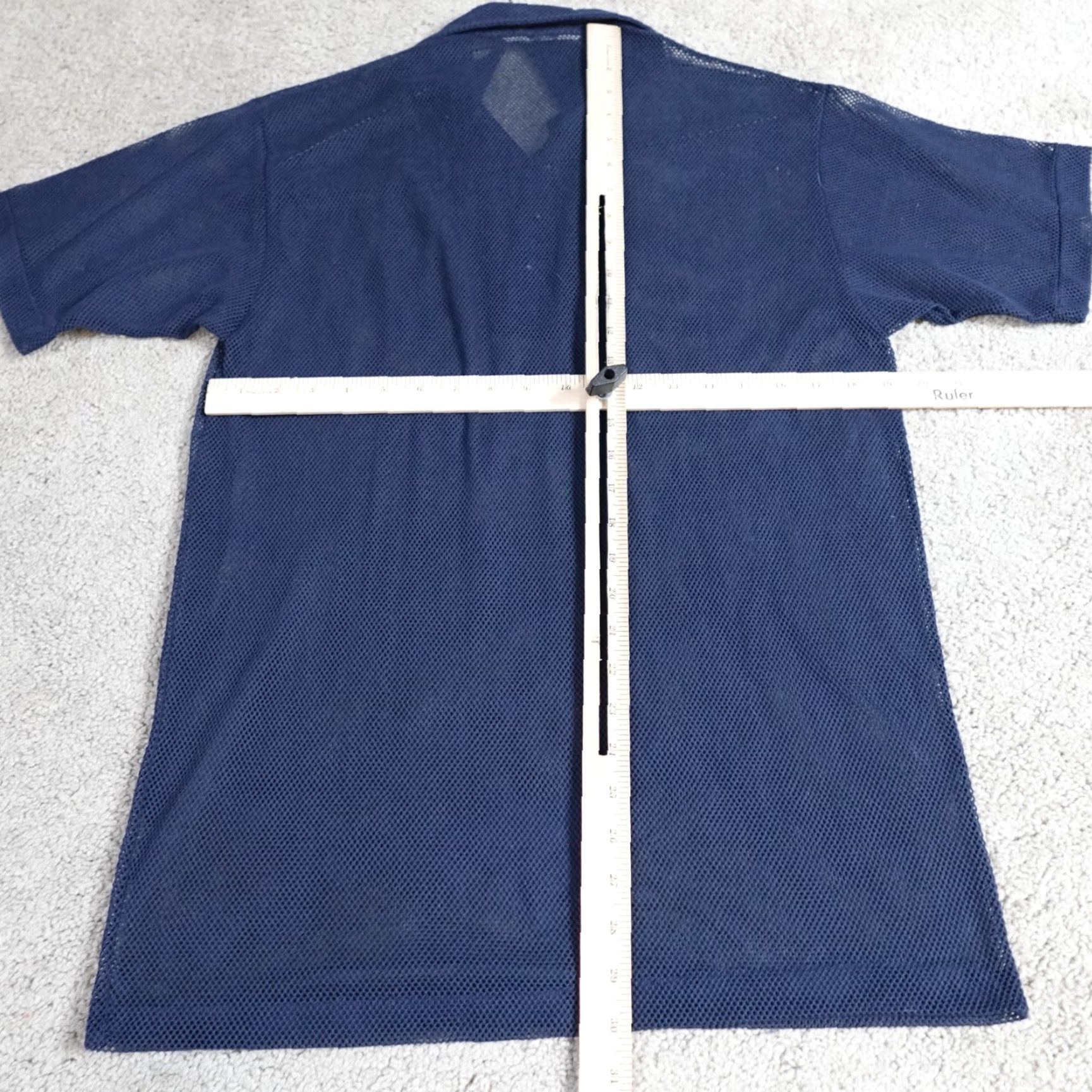 Vintage VINTAGE American Vintage Polo Shirt Mens Large Blue 70s Knit Perforated Short Sleeve Collar Button 70s Mens Size US L / EU 52-54 / 3 - 6 Thumbnail