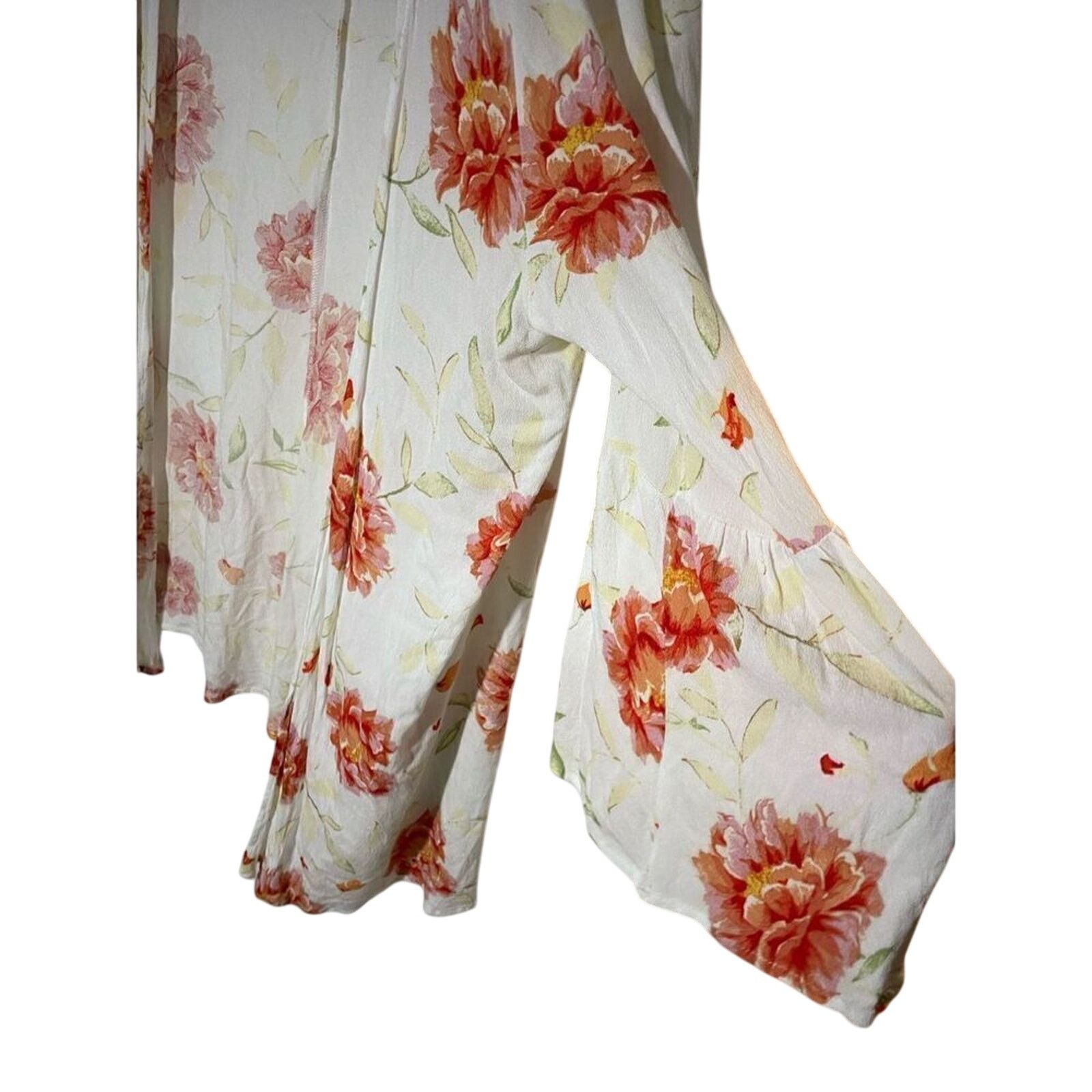 Other Torrid Womens 0/00 Large Floral Open Front Duster Cottage Size L / US 10 / IT 46 - 5 Thumbnail