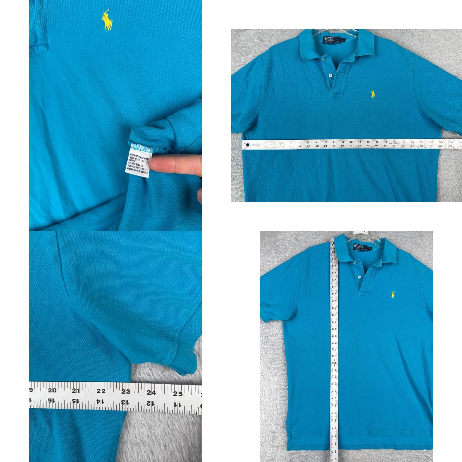 Ralph Lauren VINTAGE Ralph Lauren Polo Shirt Adult XL Blue Striped Short Sleeve Cotton Activewear Mens Size US XL / EU 56 / 4 - 8 Thumbnail