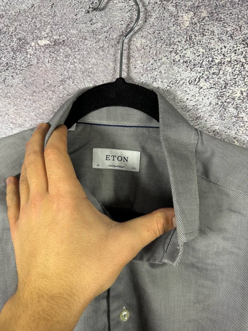 Eton EtON York Slim Formal Shirt Men's Large Bitton Up Cutaway Size US L / EU 52-54 / 3 - 6 Thumbnail