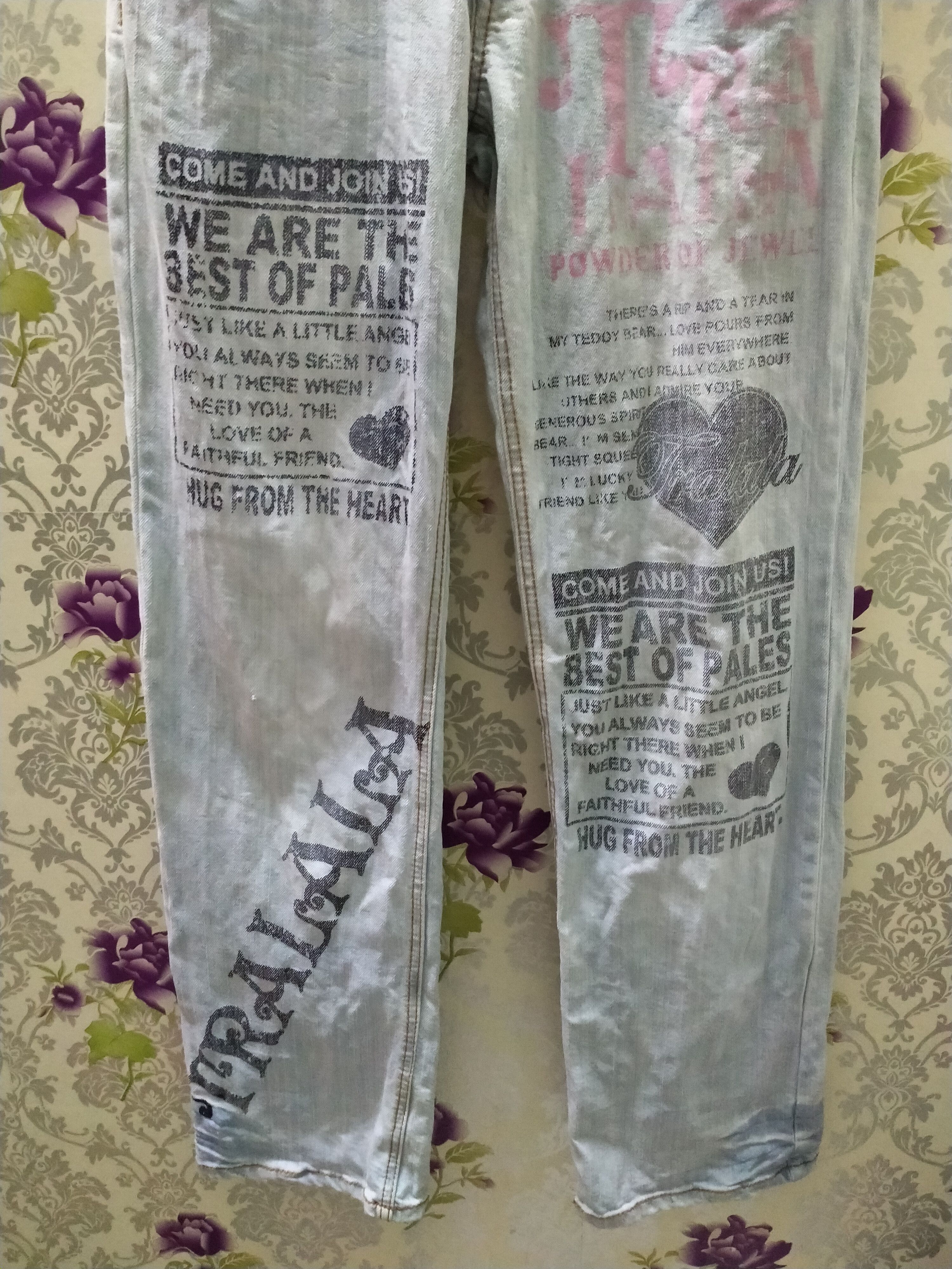 Hysteric Glamour × Japanese Brand Tralala buttefly slim jeans multi logo Size US 30 / EU 46 - 3 Thumbnail
