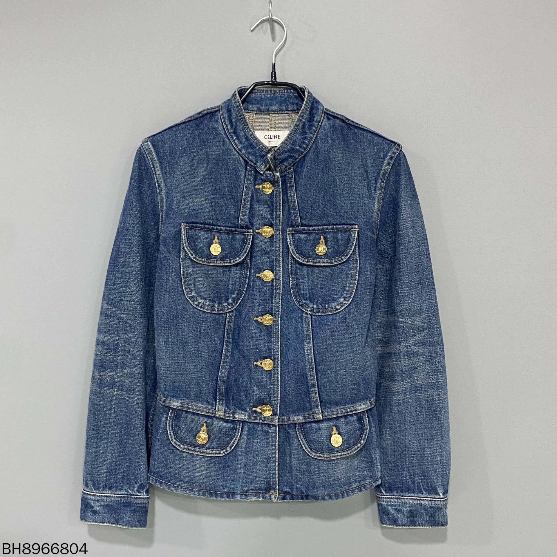 Celine Celine Gold Button Slim Stand Collar Denim Jacket Size S / US 4 / IT 40 - 1 Thumbnail