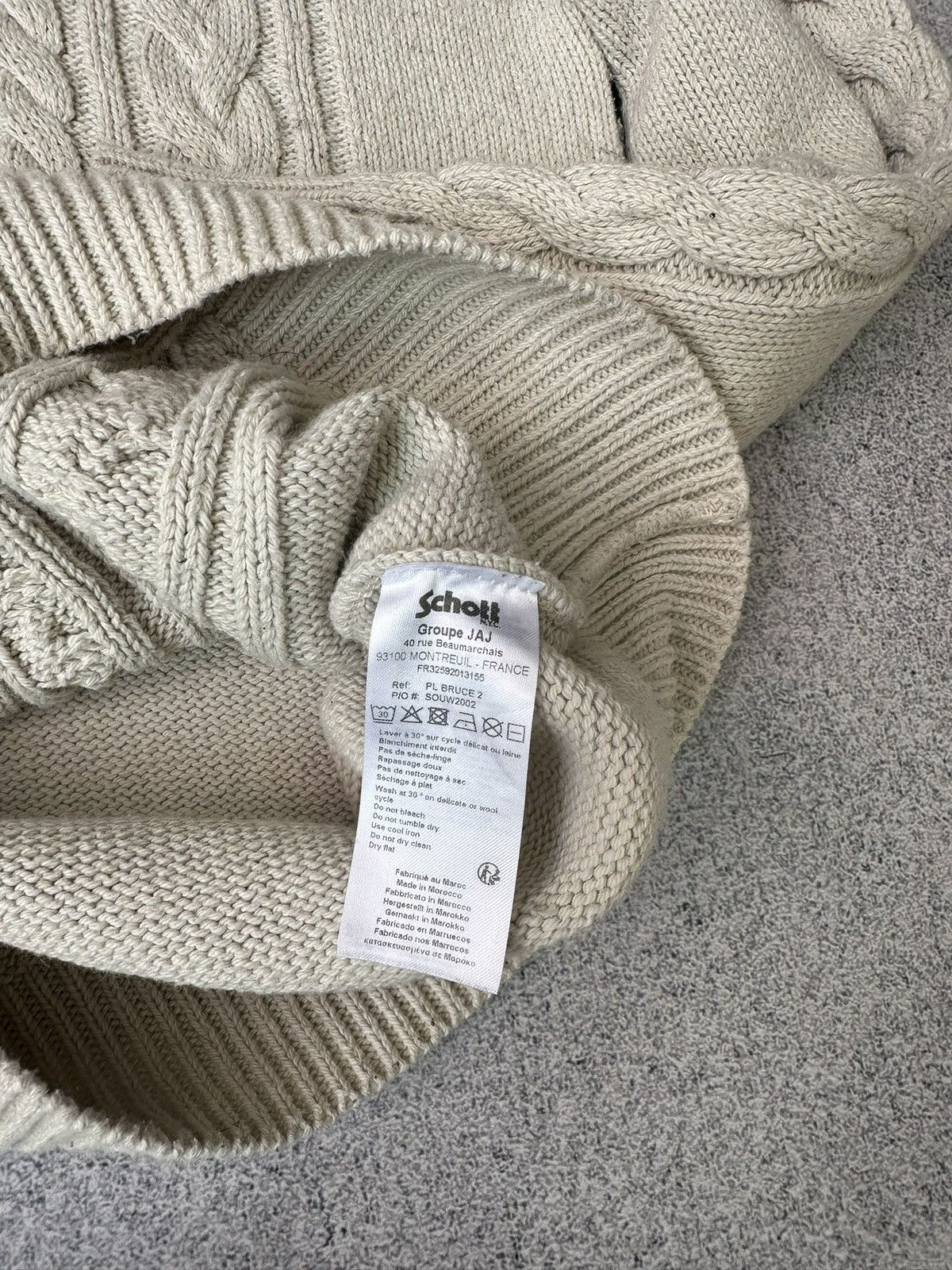 Schott × Vintage Vintage Schott Beige 1/4 Zip Knitted Sweater Size US L / EU 52-54 / 3 - 7 Thumbnail