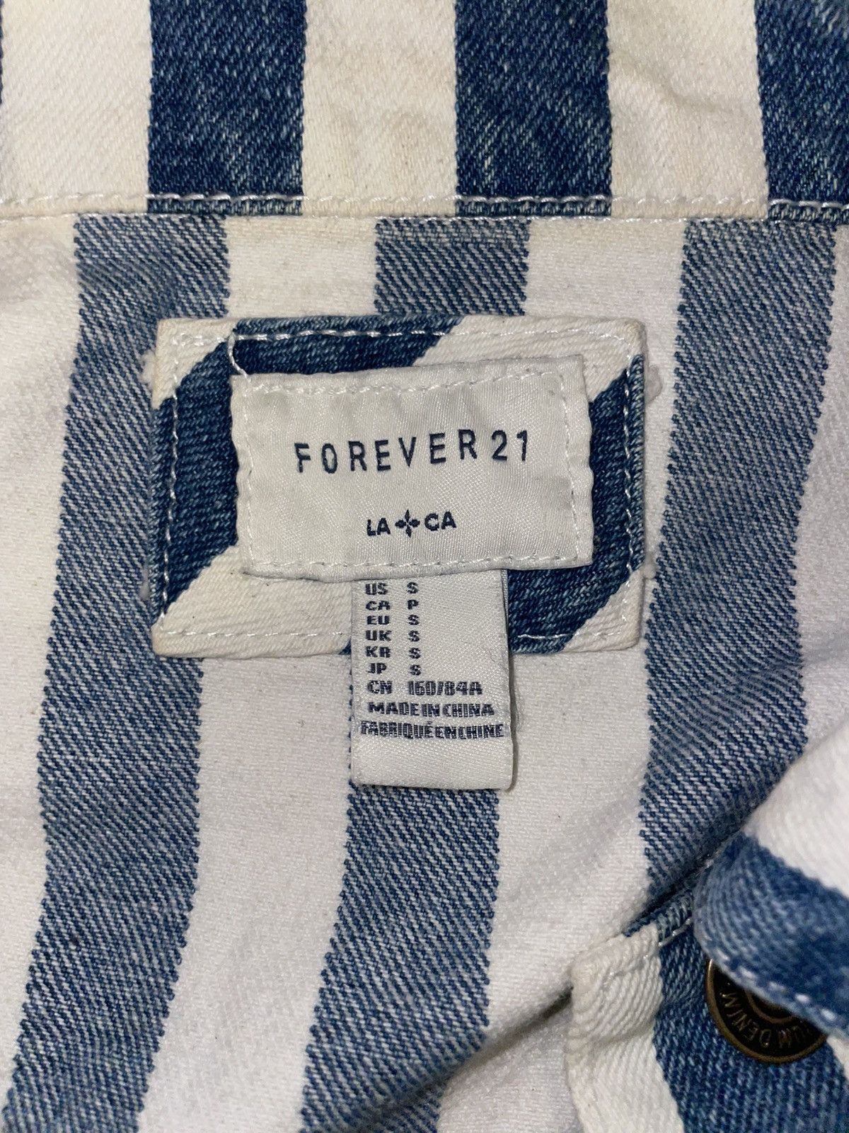 Forever 21 Forever 21 Striped Denim Jacket Size S / US 4 / IT 40 - 7 Thumbnail