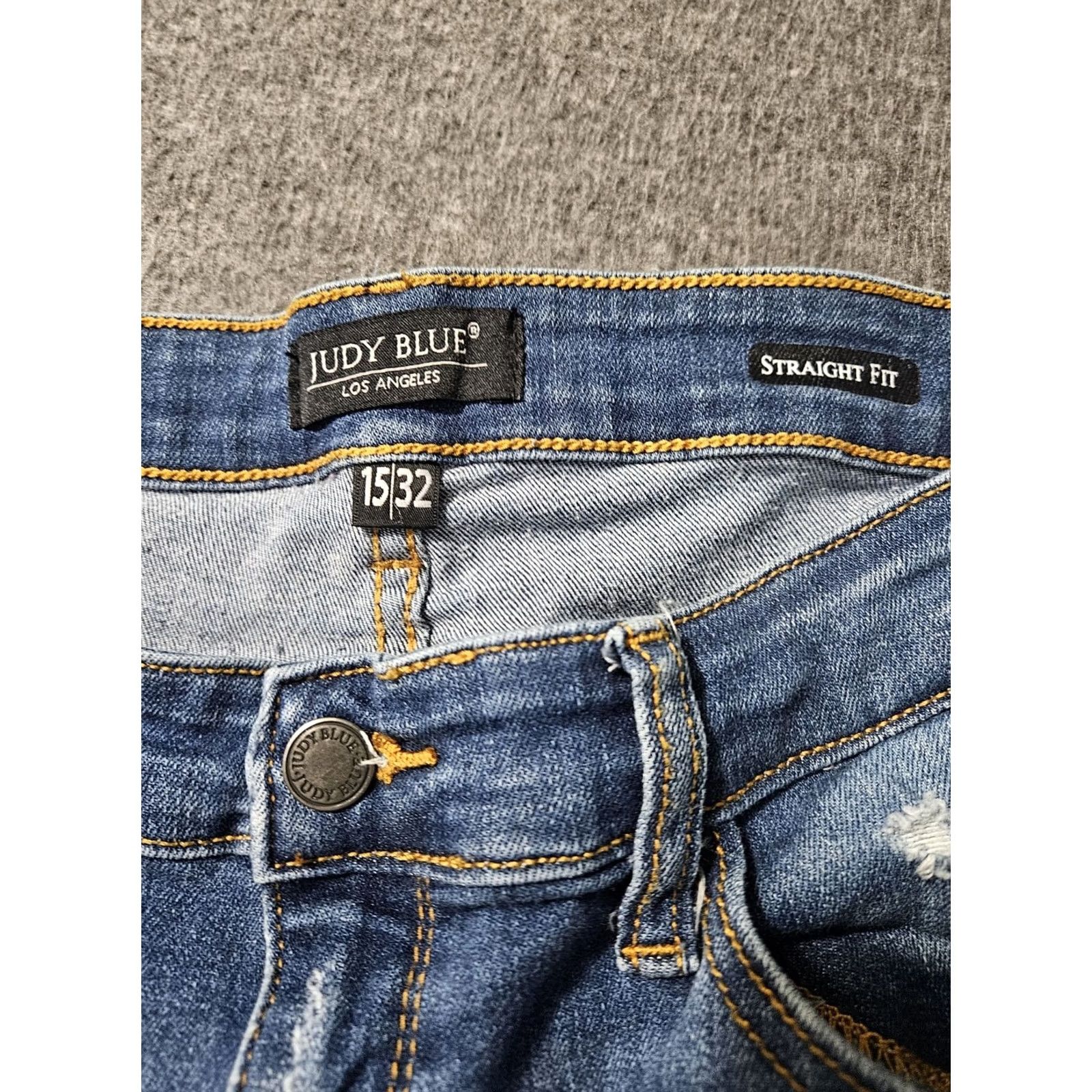 Vintage Judy Blue Jeans Women's 15/32 Low Rise Skinny Straight Denim Distressed Blue 24In Inseam Regular Fit Cute City Preppy Clothing Women Size 36" / US 14 / IT 50 - 2 Thumbnail