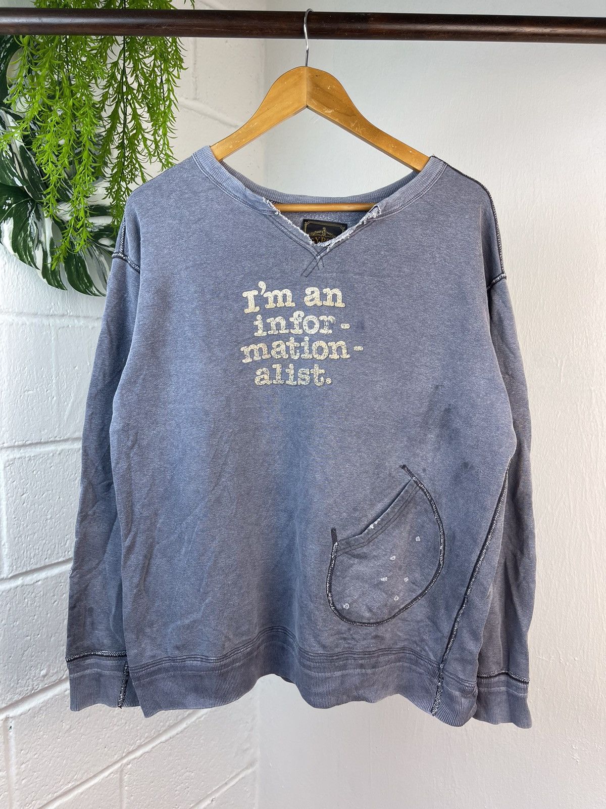 image of Hysteric Glamour x If Six Was Nine Gypsy&sons Sun Faded Sweatshirt in Blue, Men's (Size Large)