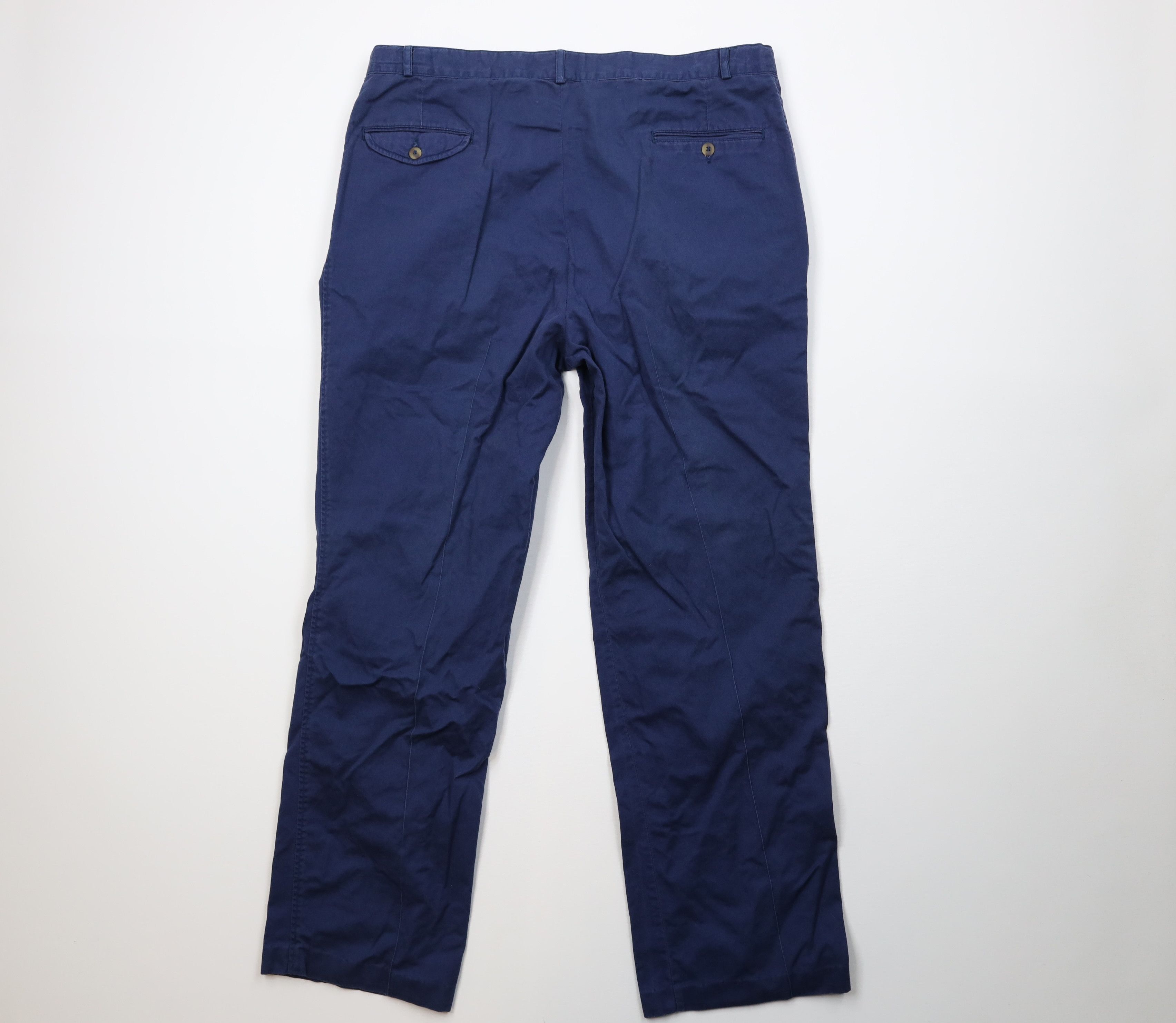 Eddie Bauer Vintage 90s Eddie Bauer Wide Leg Chino Pants Blue Cotton Size US 40 / EU 56 - 9 Thumbnail