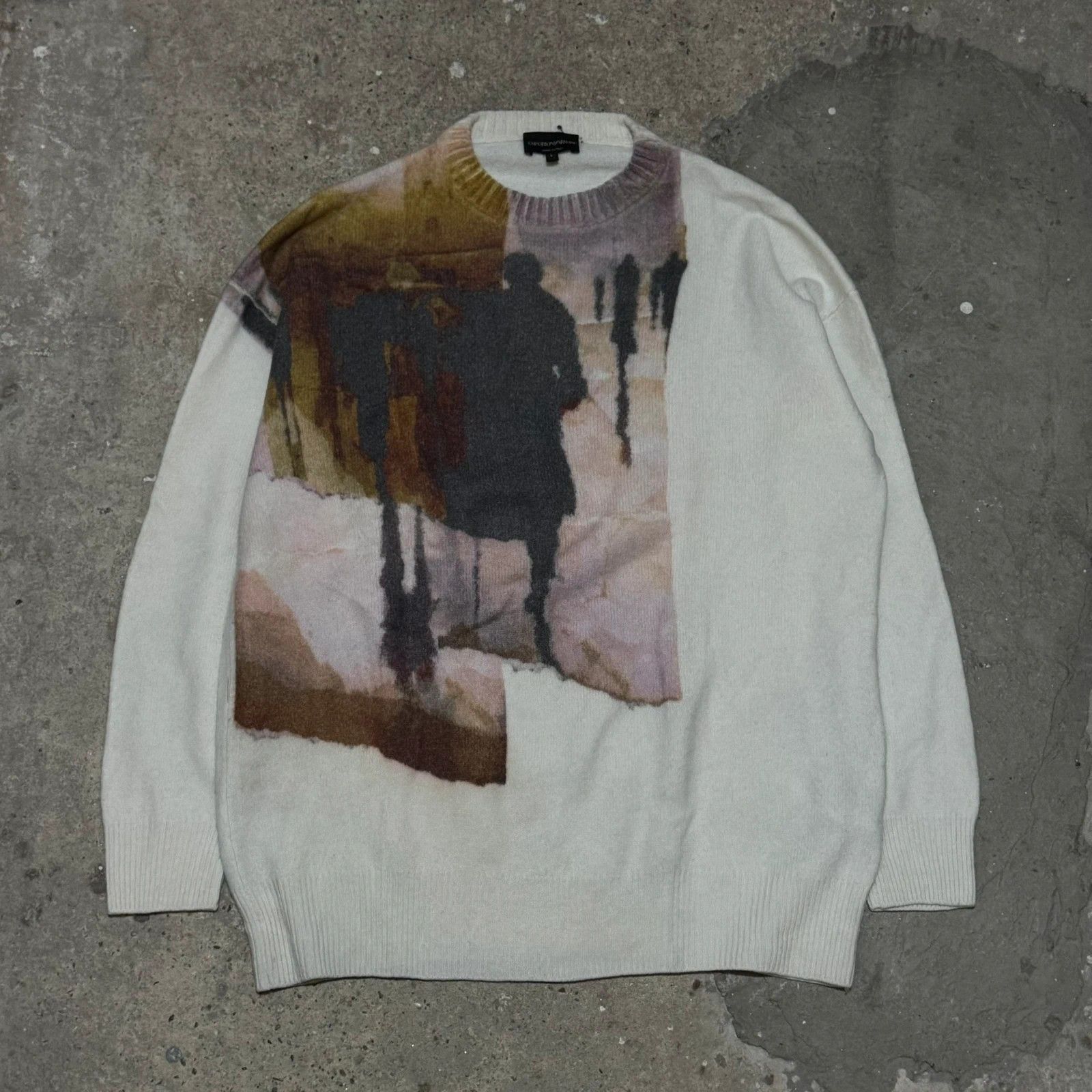 Emporio Armani F/W 2021 Emporio Armani print wool sweater Size US L / EU 52-54 / 3 - 1 Thumbnail