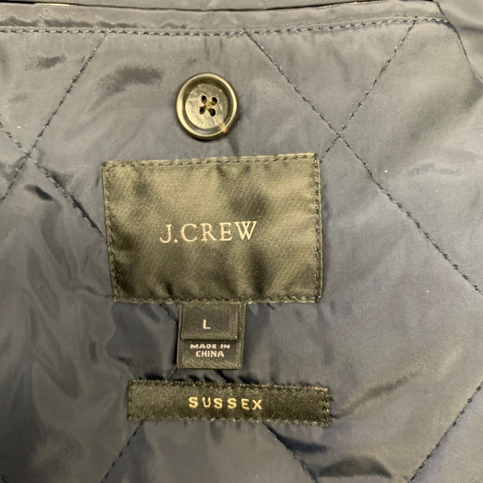 J.Crew J CREW L Navy Quilted Notch Lapel Sport Coat Size 44R - 4 Thumbnail