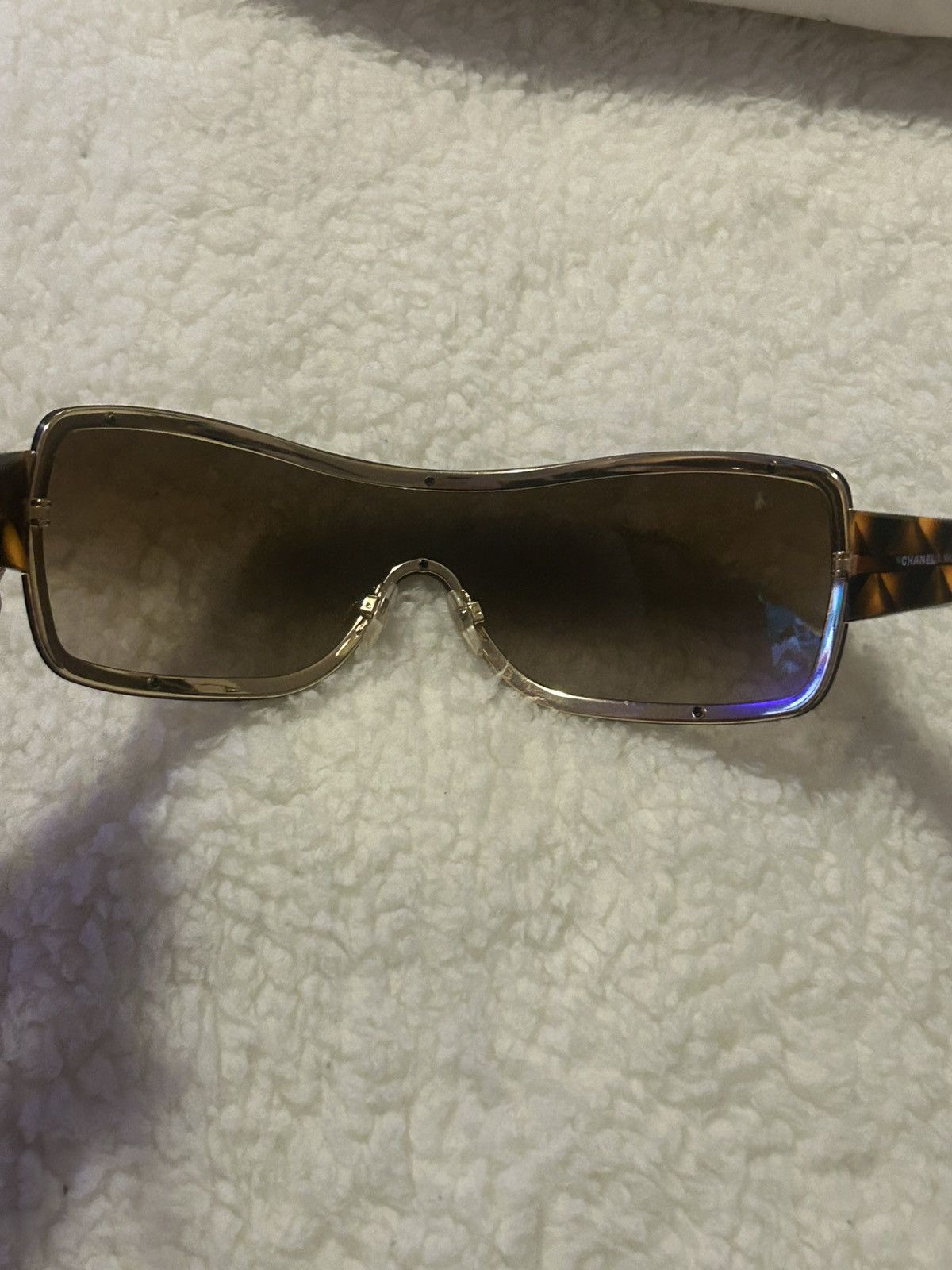 Chanel Chanel tortoise shell gold brown mask sunglasses vintage Size ONE SIZE - 12 Thumbnail