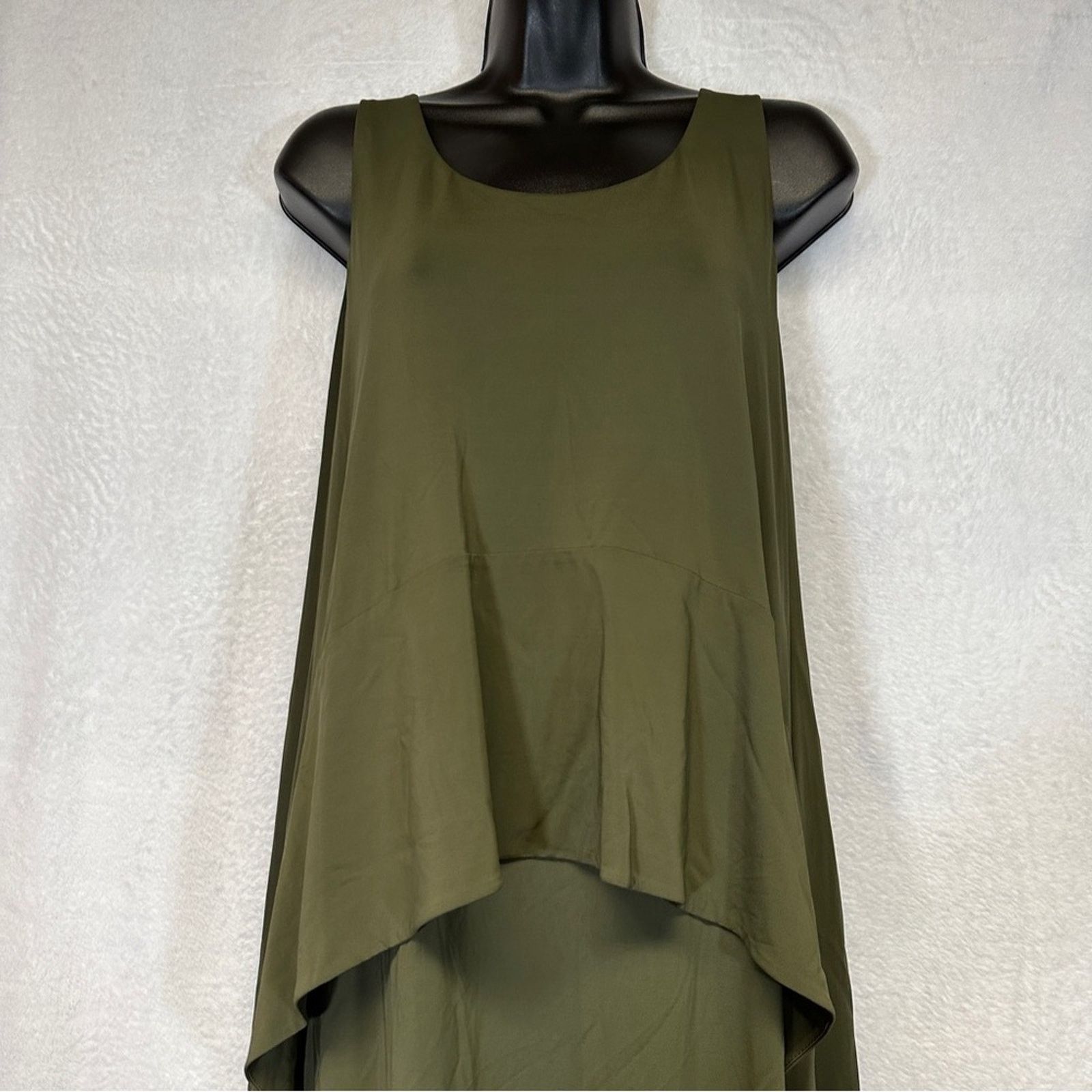Lafayette 148 Lafayette 148 Olive Green Peplum Sleeveless Maxi Dress Sz XS Size XS / US 0-2 / IT 36-38 - 2 Thumbnail