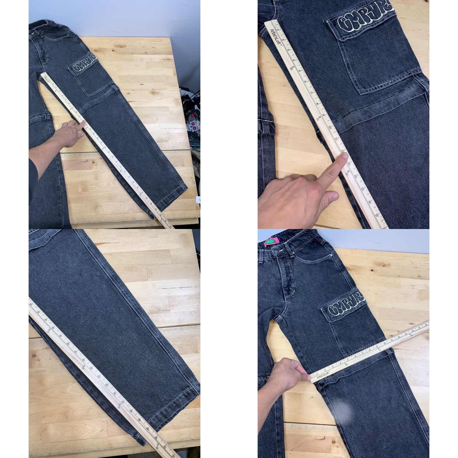 Empyre Empyre Denim Convertible Cargo Jeans Women 4 Black Faded Skate Streetwear 13240 Size 27" / US 4 / IT 40 - 8 Thumbnail