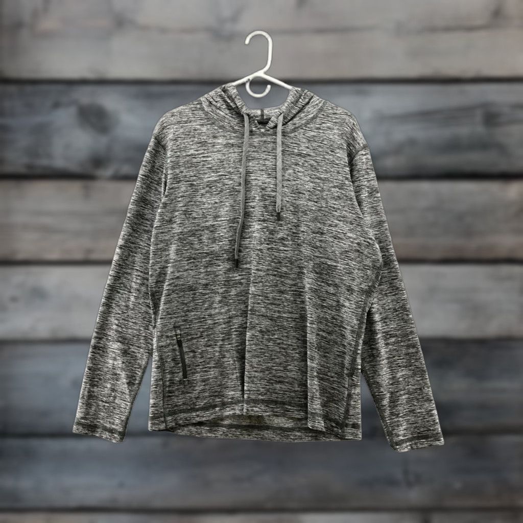 Vintage Pino Porte Mens Gray Heather Active Hoodie XL Lightweight Zip Pocket Hoodie Mens XL Gray Heather Zip Pocket Lightweight Polyester Fleece Activewear Size US XL / EU 56 / 4 - 1 Thumbnail