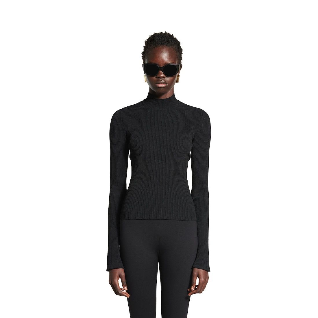 Balenciaga o1tr1nto0526 Lace-Up Fitted Turtleneck Sweater in Black Size XL / US 12-14 / IT 48-50 - 5 Thumbnail