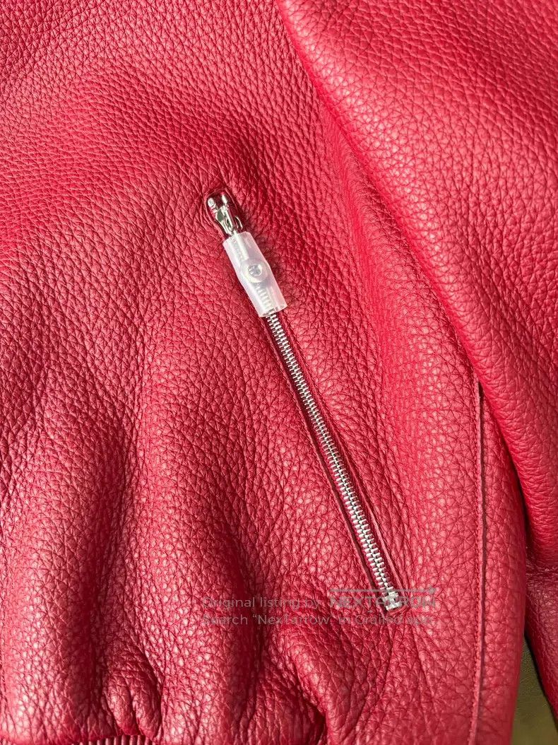 Hermes Hermes Holiday Red Soft Lamb Leather Jacket with Zipper Size XS / US 0-2 / IT 36-38 - 5 Thumbnail
