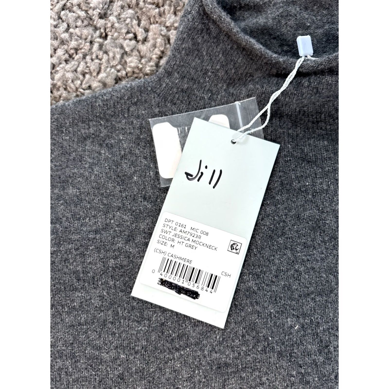 Vintage Antonio Melani Women's Gray Cashmere Mock Neck Sweater Pullover Top M Size M / US 6-8 / IT 42-44 - 5 Thumbnail