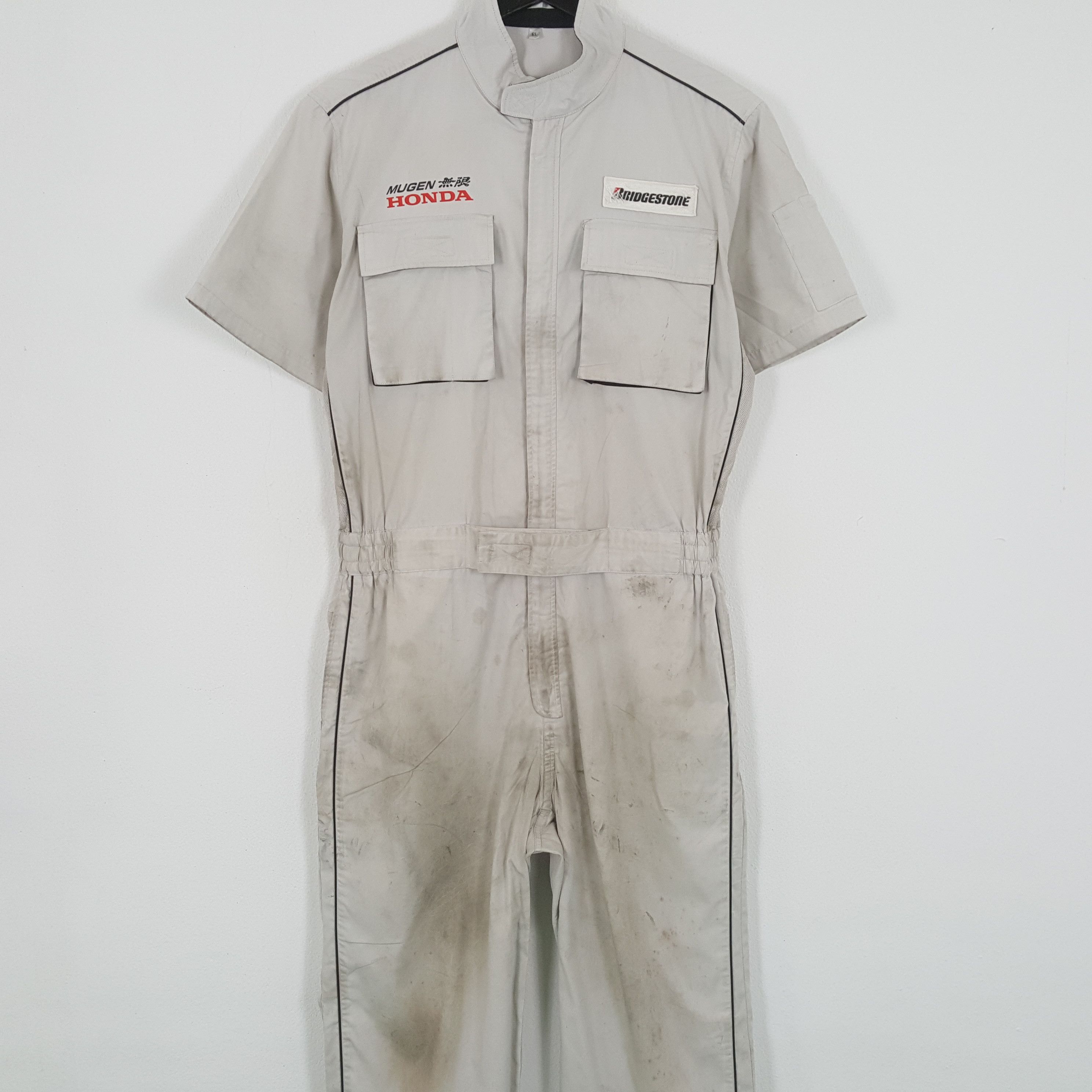 Vintage BRIGESTONE X MUGEN HONDA Custom Art Coverall Jacket Size US L / EU 52-54 / 3 - 5 Thumbnail