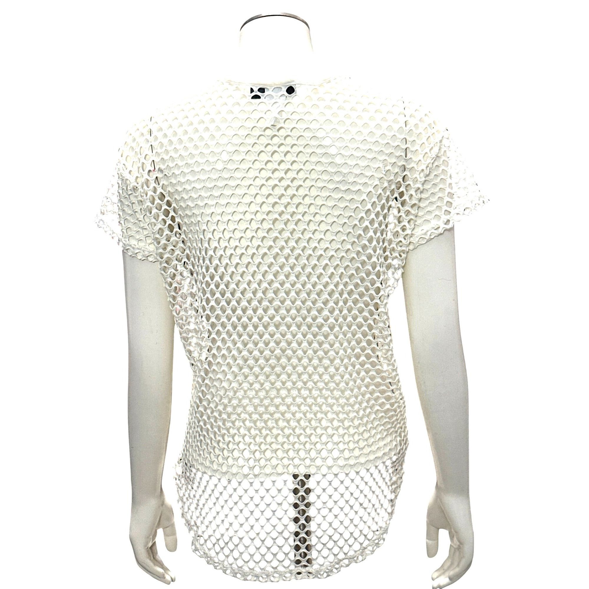 Other CCC Mesh Lace Up Crochet Swim Short Sleeve Cover Up Top Airy Size M / US 6-8 / IT 42-44 - 3 Thumbnail