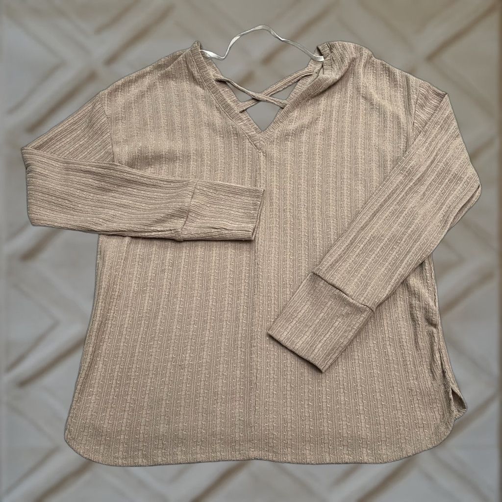 Vintage Loverich Pullover Sweater Womens S Brown V-Neck Knitted Long Sleeve Casual Knit Solid Regular Size S / US 4 / IT 40 - 1 Thumbnail