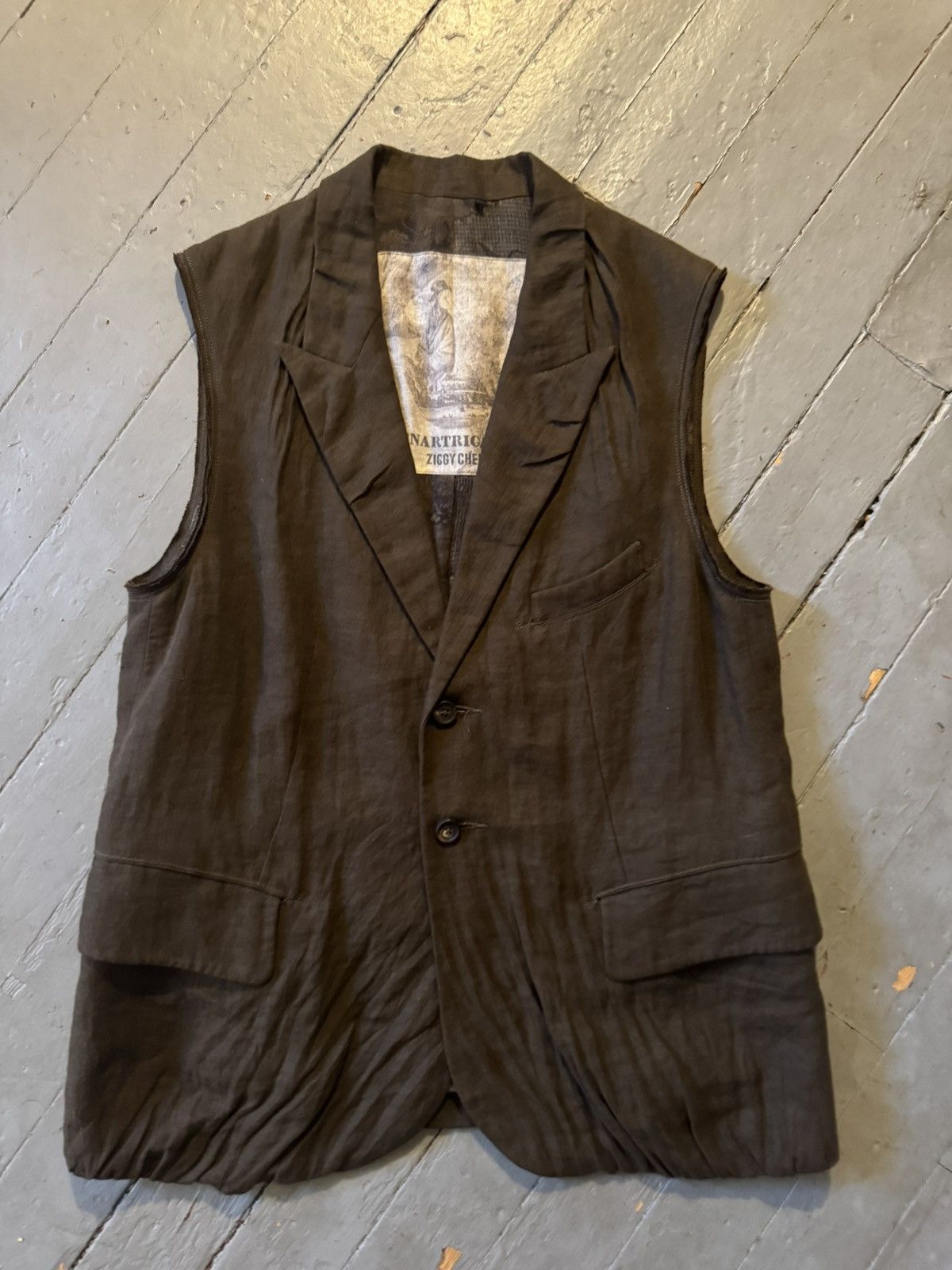 SS25 Peak Lapel Linen Vest