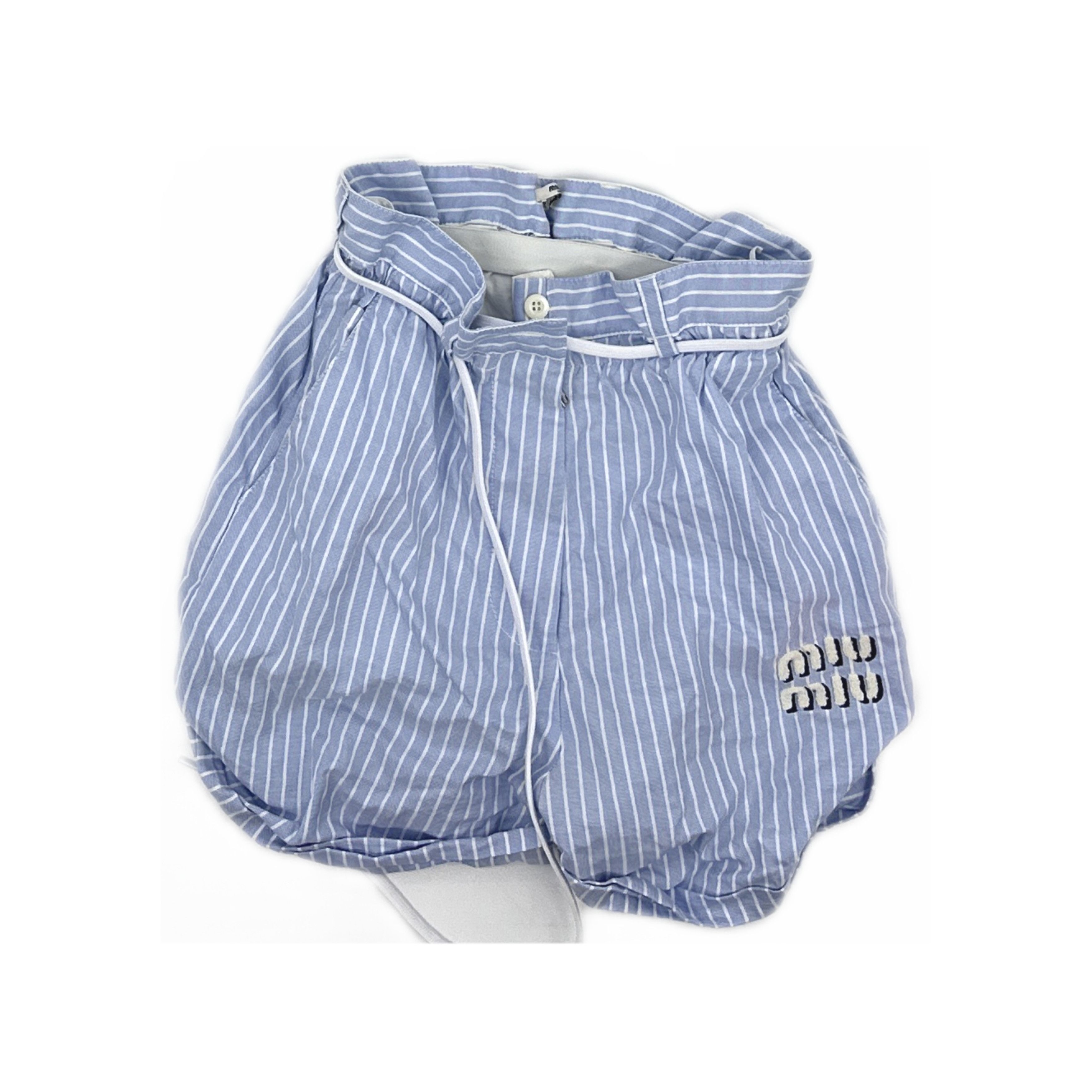 Miu Miu Miu Miu Striped Shorts Size 36 Size 25" / US 0 / IT 36 - 1 Thumbnail