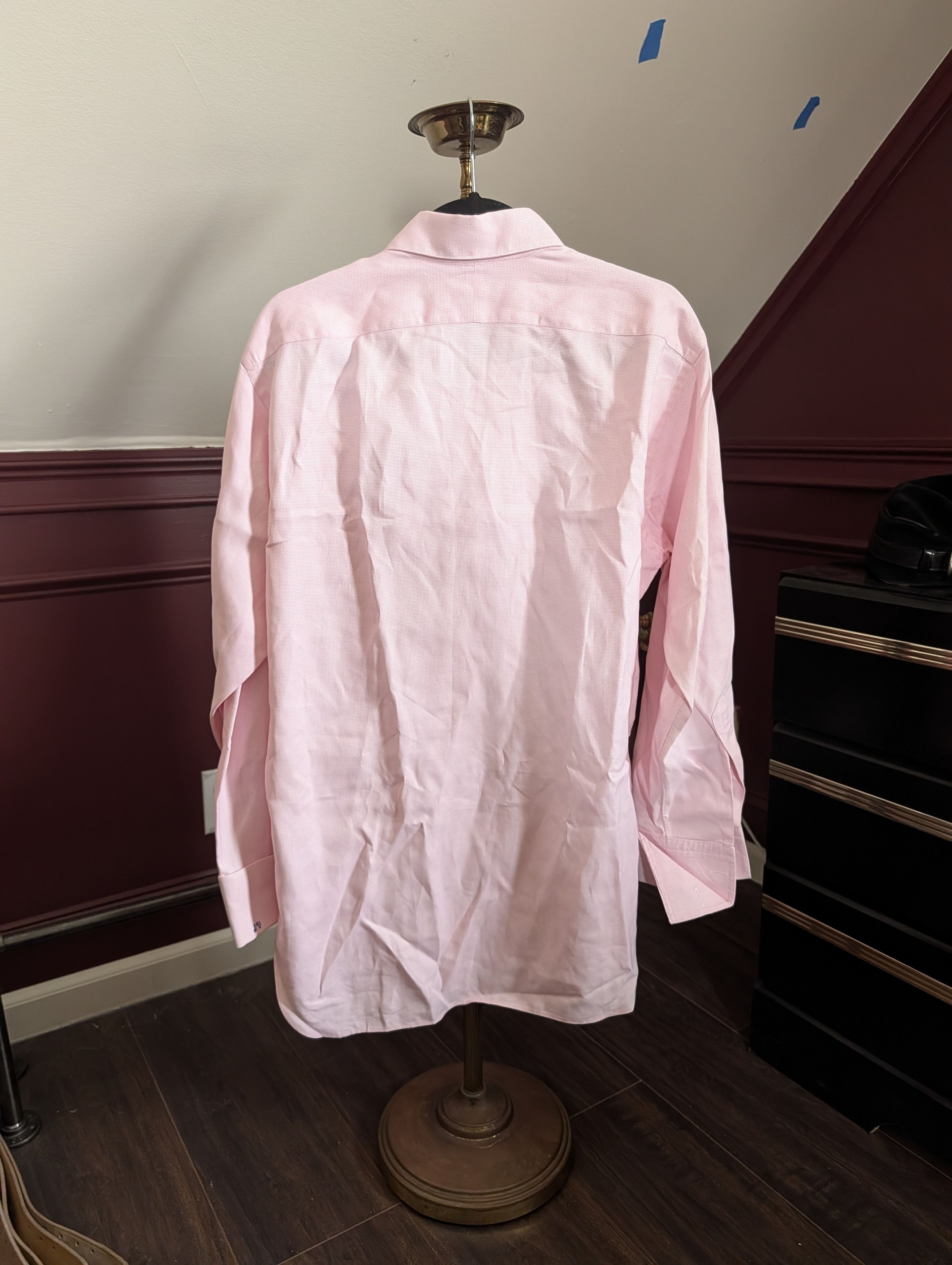 Hamilton Rose Fleetwood Check bespoke MiUSA cuffed dress shirt Size US XL / EU 56 / 4 - 7 Thumbnail