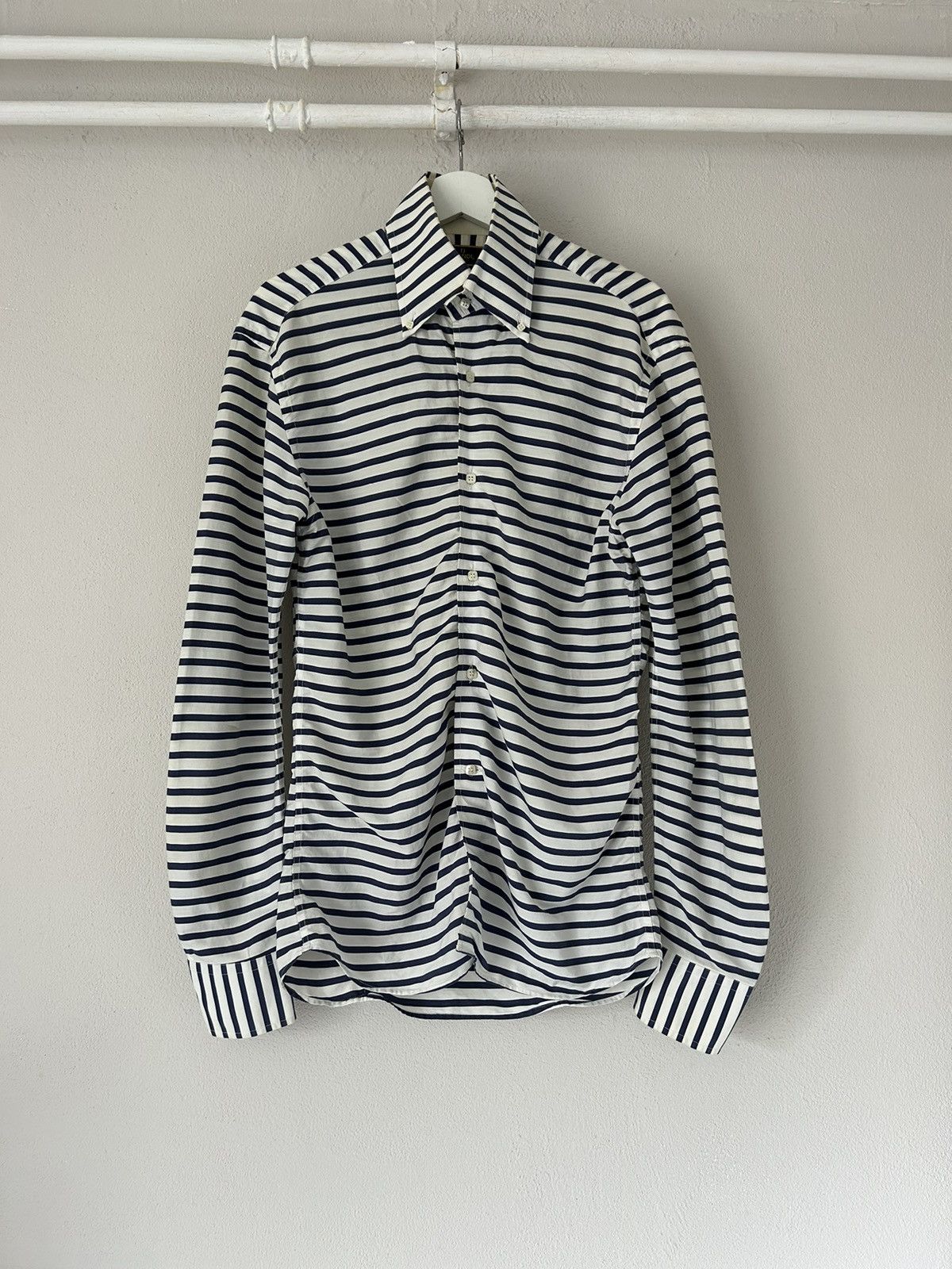 Fendi Vintage Blue White Stripes Shirt Size US M / EU 48-50 / 2 - 1 Thumbnail