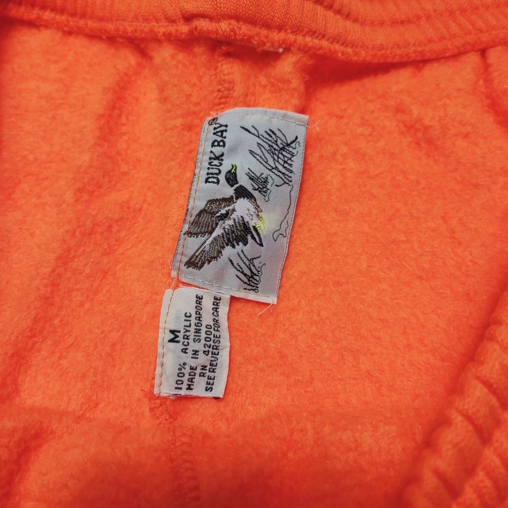 Vintage VINTAGE Duck Bay Hunting Orange Sweatsuit Outfit/Set Men's L/M Acrylic Blank 90's Orange Sweatshirt Pants size Large Medium Mens Size US 33 - 7 Thumbnail