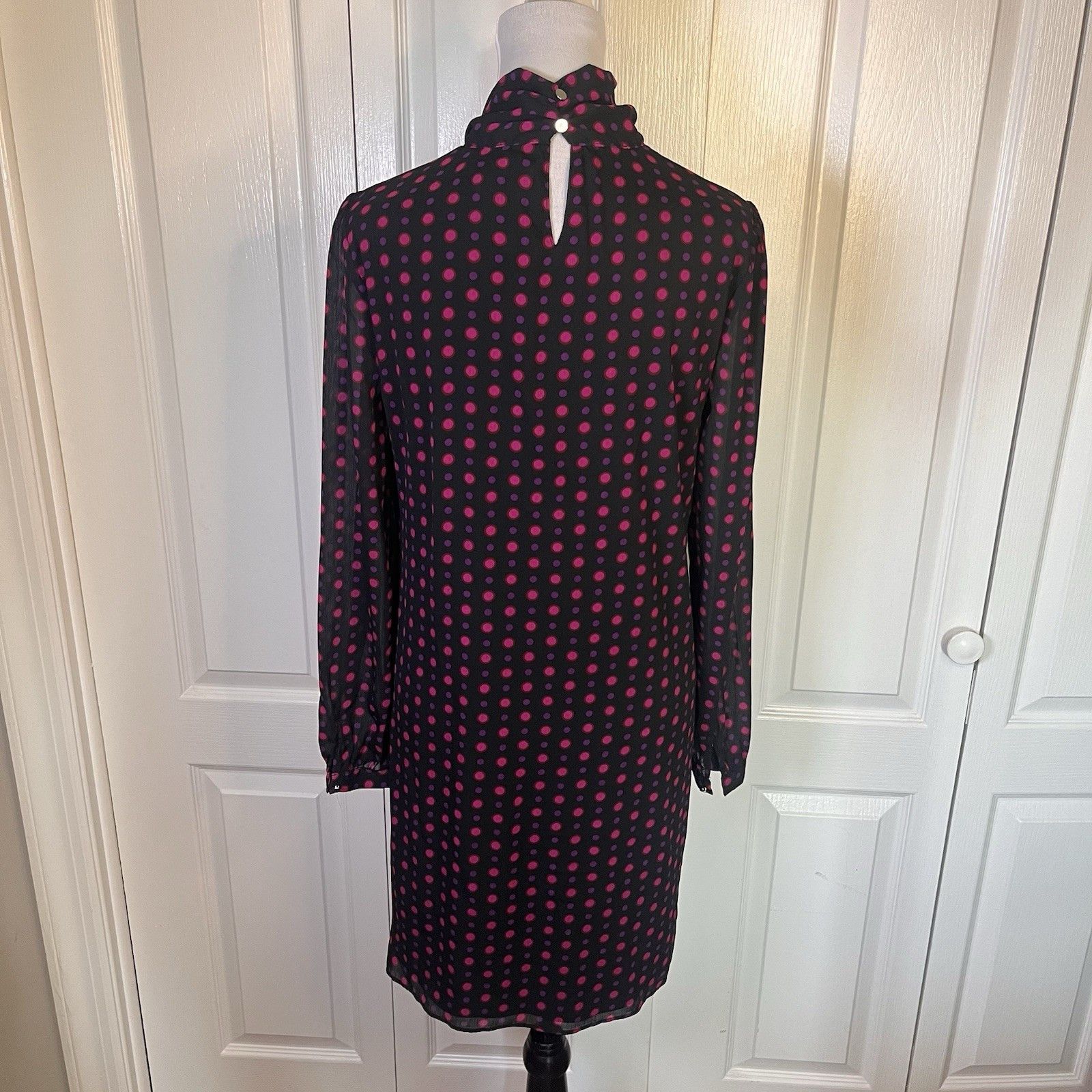 Other The Limited Tie Neck Shift Dress Sz 6 Long Sleeve Cut Outs Size M / US 6-8 / IT 42-44 - 5 Thumbnail
