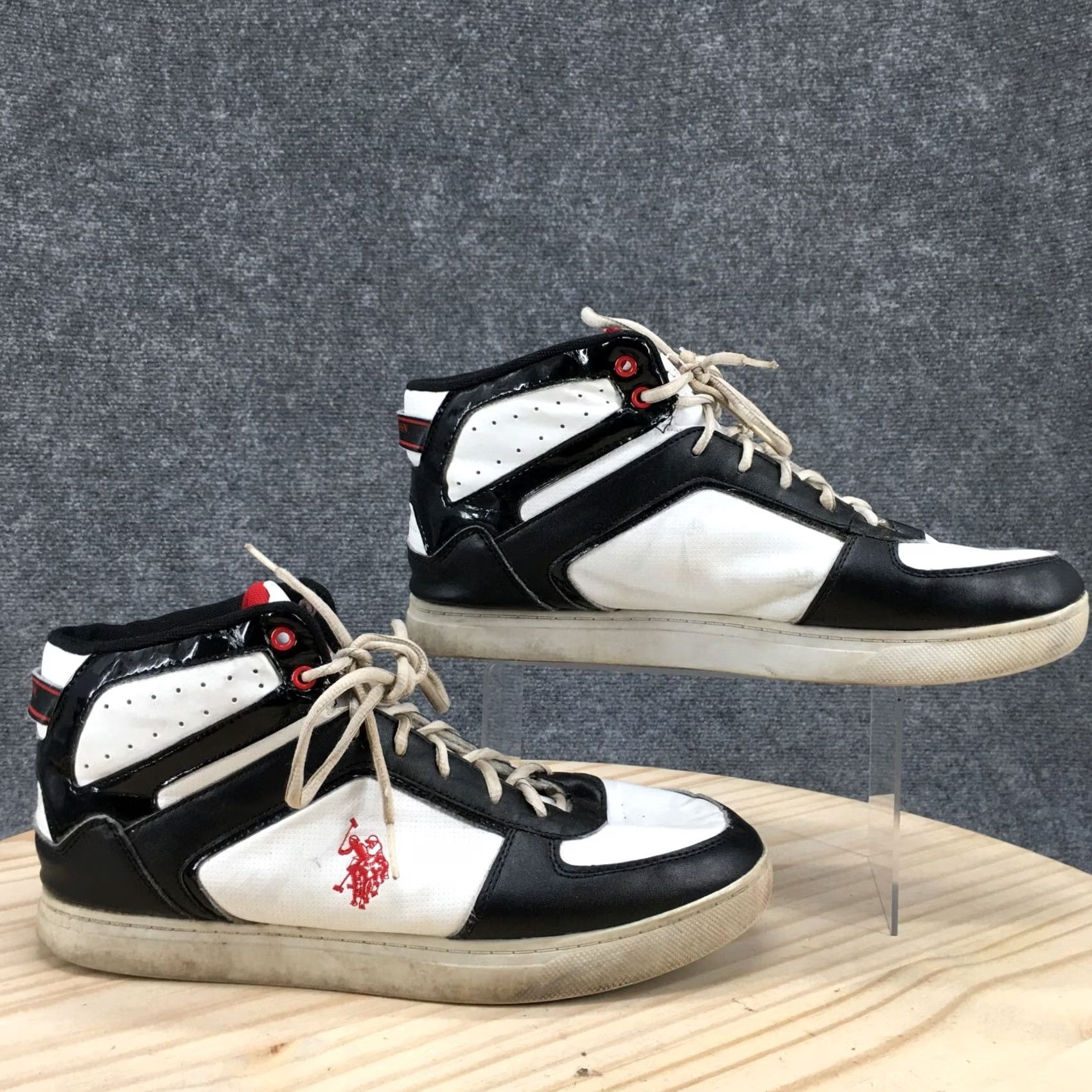 Vintage US Polo Assn Shoes Mens 10.5 High Top Basketball Sneakers Black Lace Up Size US L / EU 52-54 / 3 - 2 Thumbnail