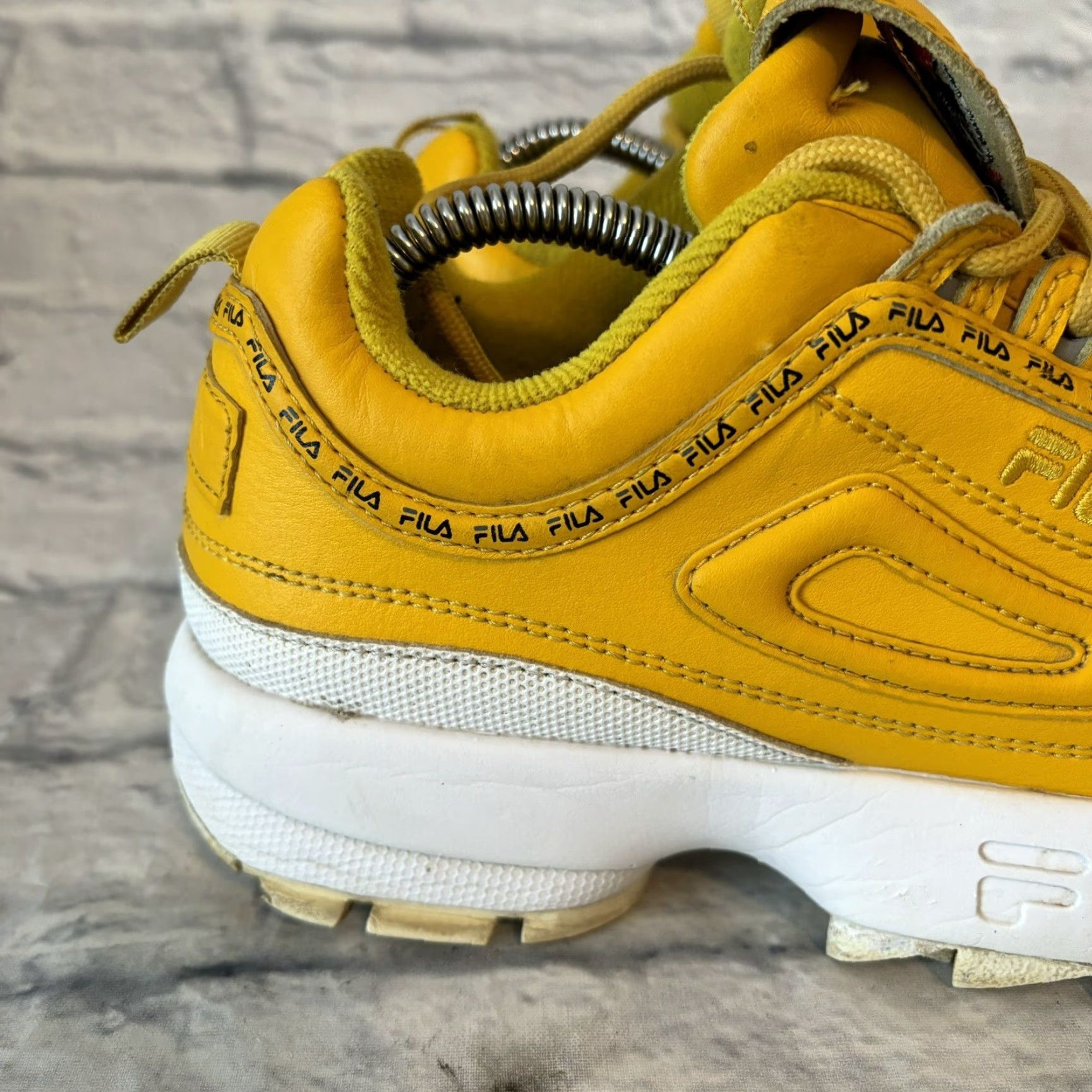 Fila FILA Disruptor 2 Premium Repeat 3FM00658-743 Canary Yellow Men Sz 6.5 / Women 8 Sneaker Shoes Athletic Size US 6 / IT 36 - 3 Thumbnail