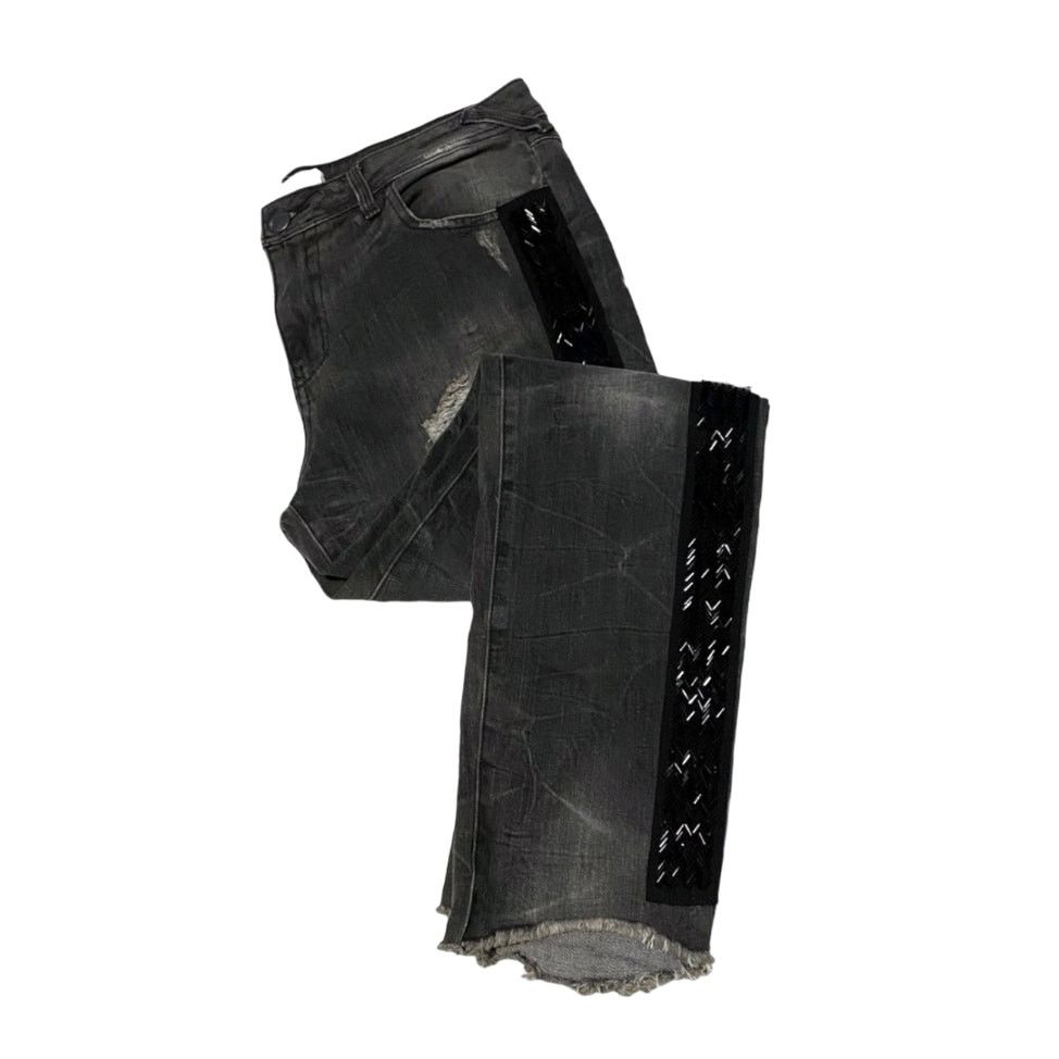 Free People Free People Black Beaded Skinny Jeans | Size 27 Size 27" / US 4 / IT 40 - 4 Thumbnail