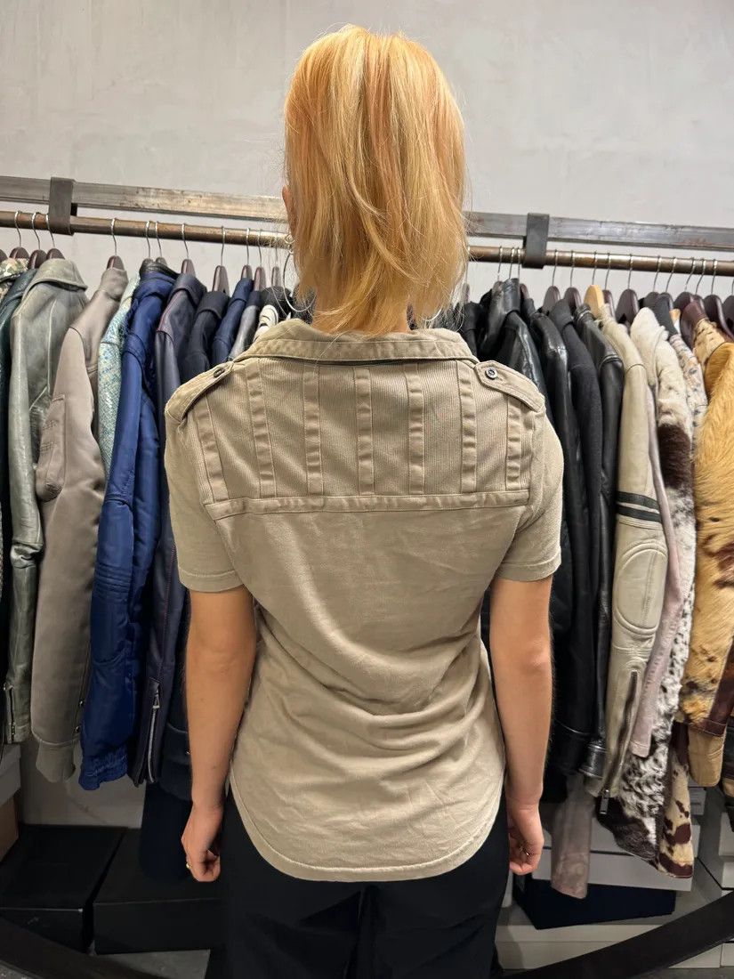Roberto Cavalli SS2006 Cavalli Army Reinforced Beige Polo Size XS / US 0-2 / IT 36-38 - 3 Thumbnail