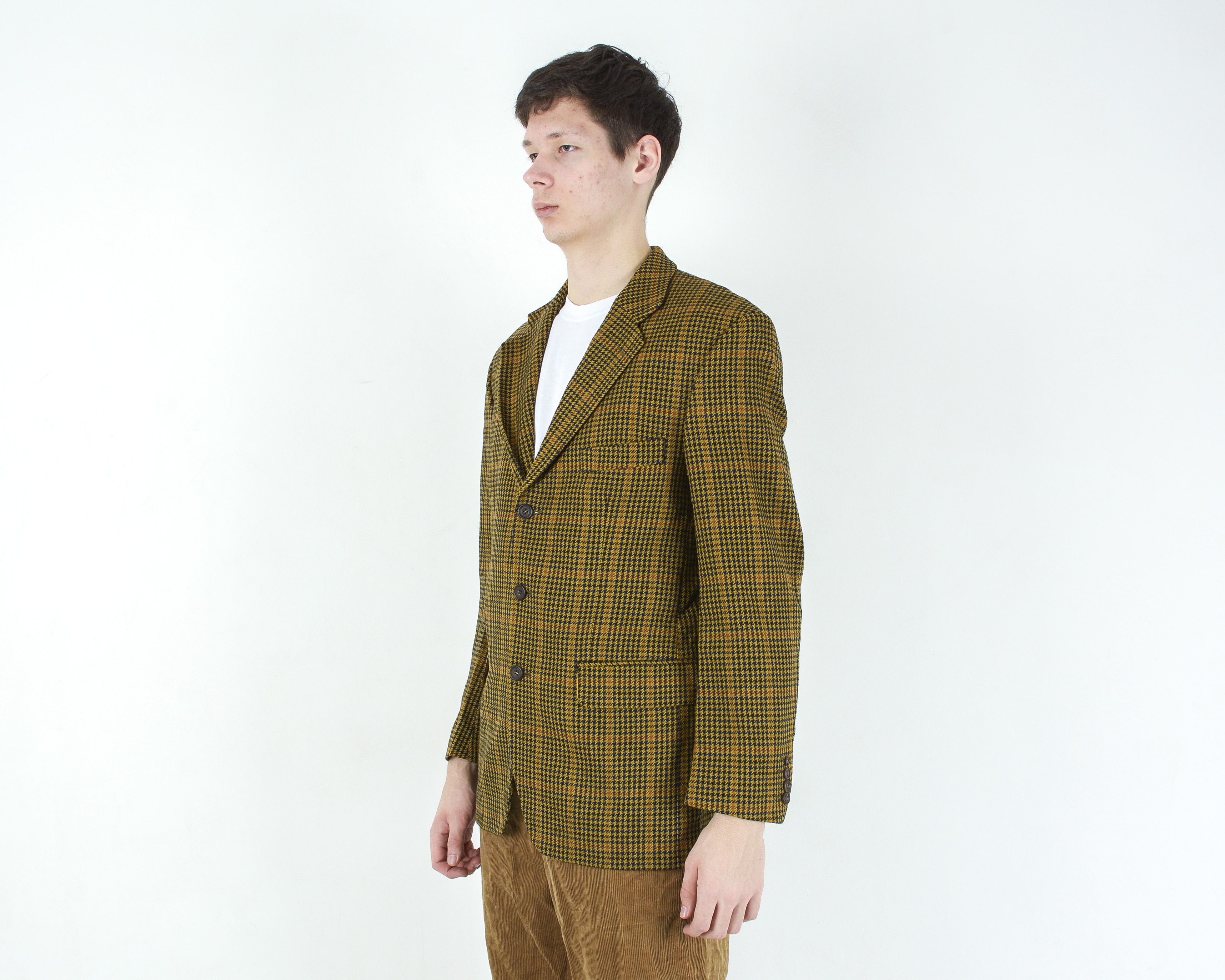 Donegal Tweed × Vintage W18 MAGEE Donegal Tweed L Check Wool Blazer Jacket Coat Size 44S - 2 Thumbnail