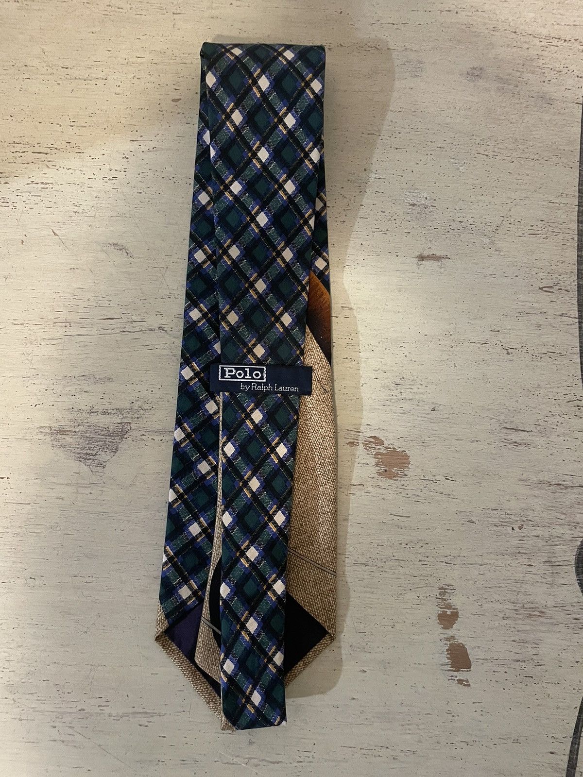Polo Ralph Lauren × Vintage Rare Plaid-Fly Fishing Print Silk Tie Size ONE SIZE - 5 Thumbnail