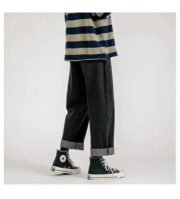 Japanese Brand Black Color Straight-leg Denim Pant Size US 29 - 3 Thumbnail
