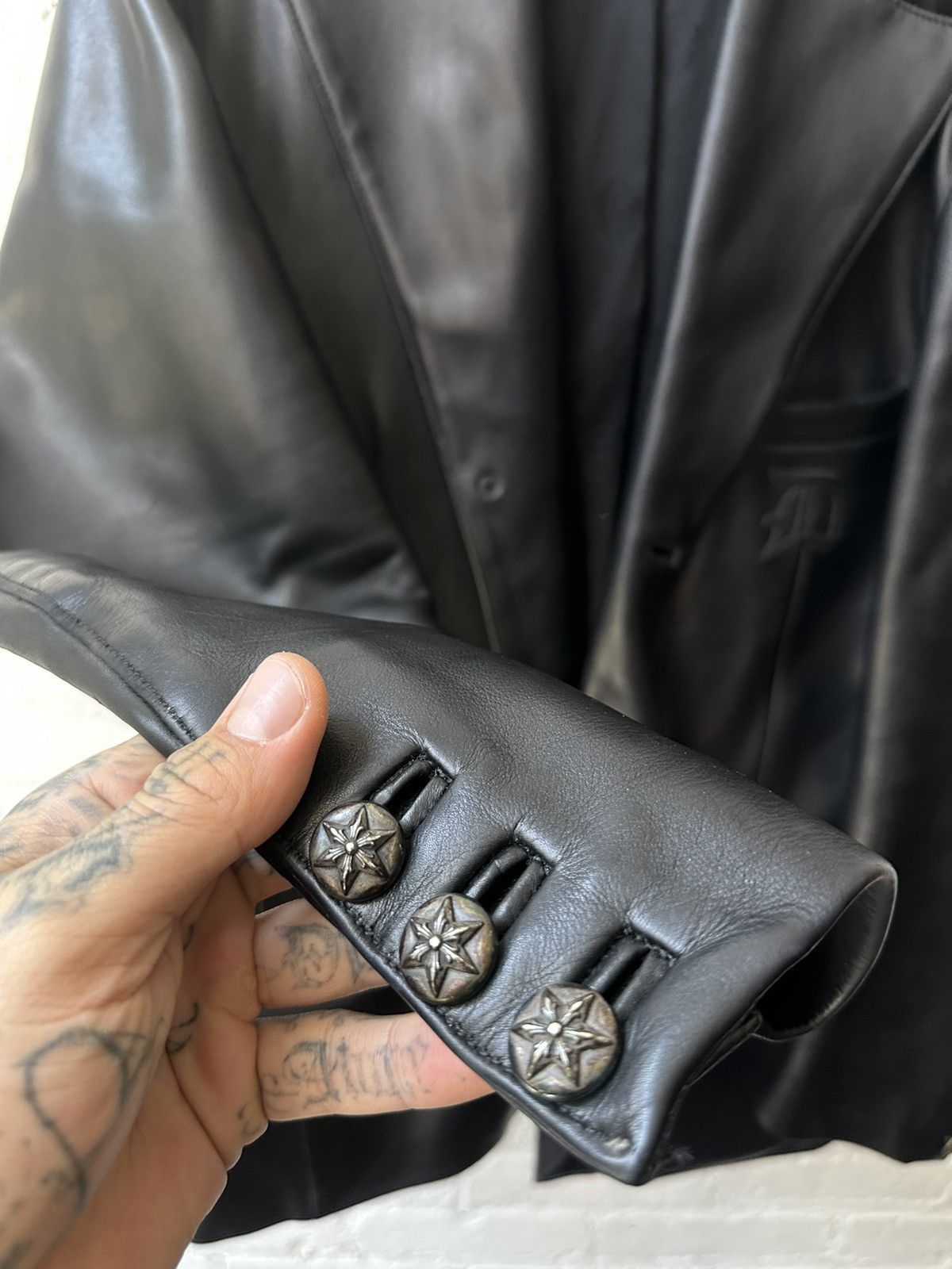 Chrome Hearts 3XL XXXL CHROME HEARTS 1 of 1 LEATHER PATCH JACKET BLAZER ! Size US XXL / EU 58 / 5 - 4 Thumbnail